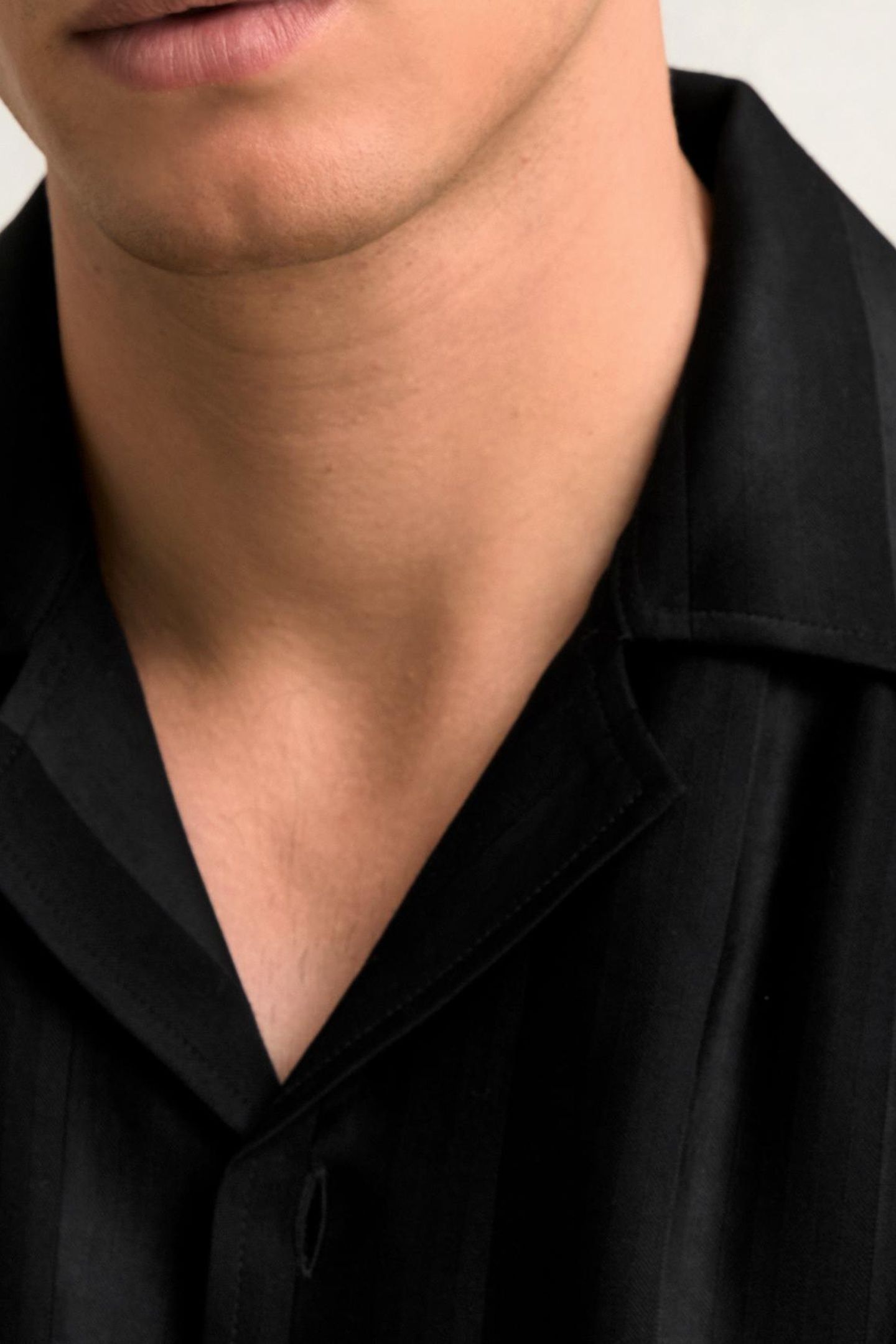 SS STRIPE JACQUARD CUBAN SHIRT BLACK 7