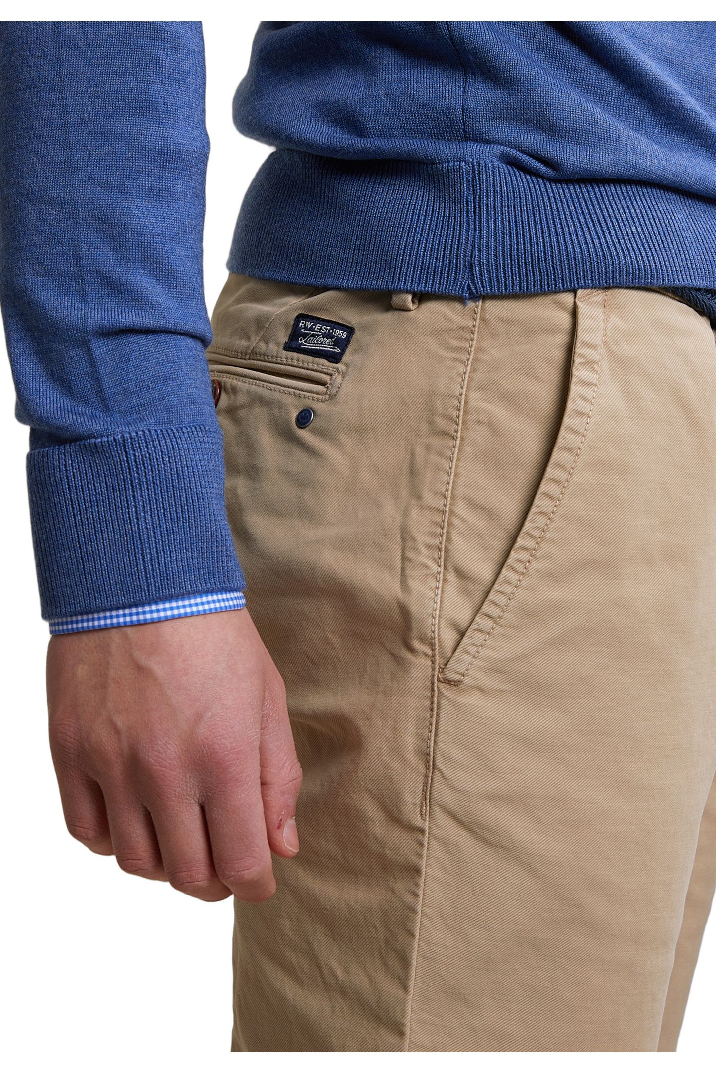 SLIM FIT BASIC CHINO PANTS STRETCH TAUPE 4