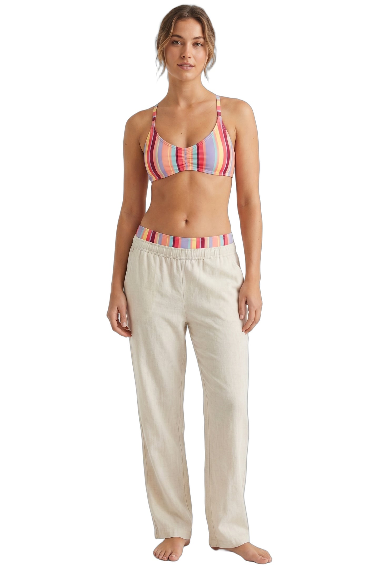 GIRLS KATE BIKINI SET MYKONOS STRIPE BLUSH PINK 1