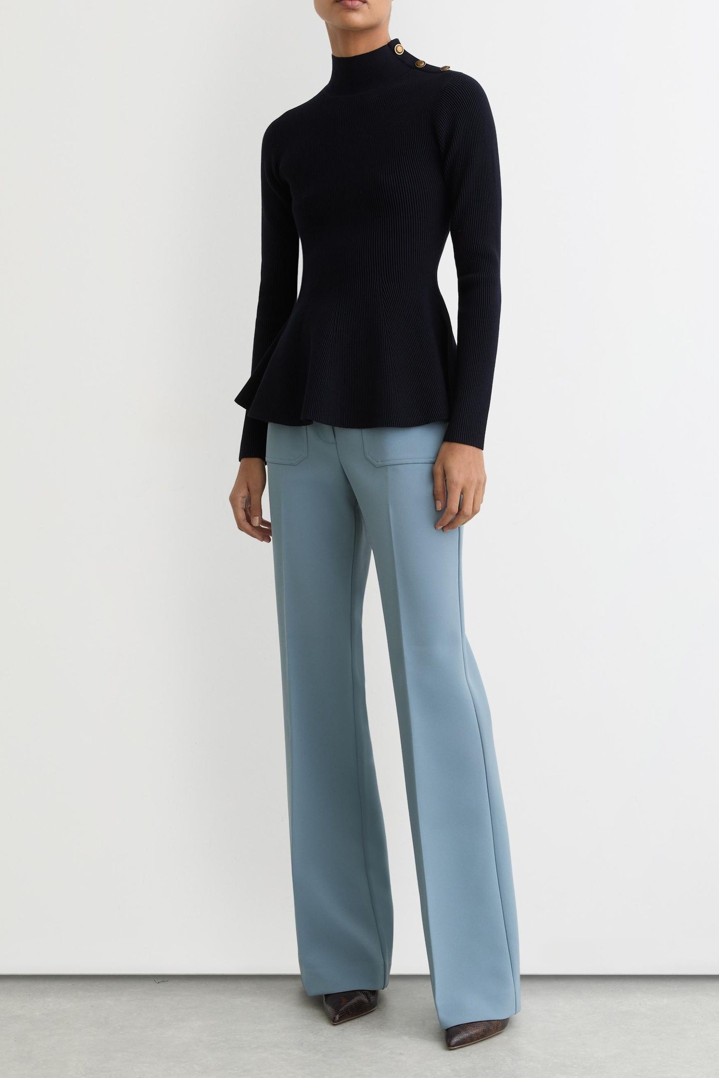 PEPLUM KNIT NAVY 2