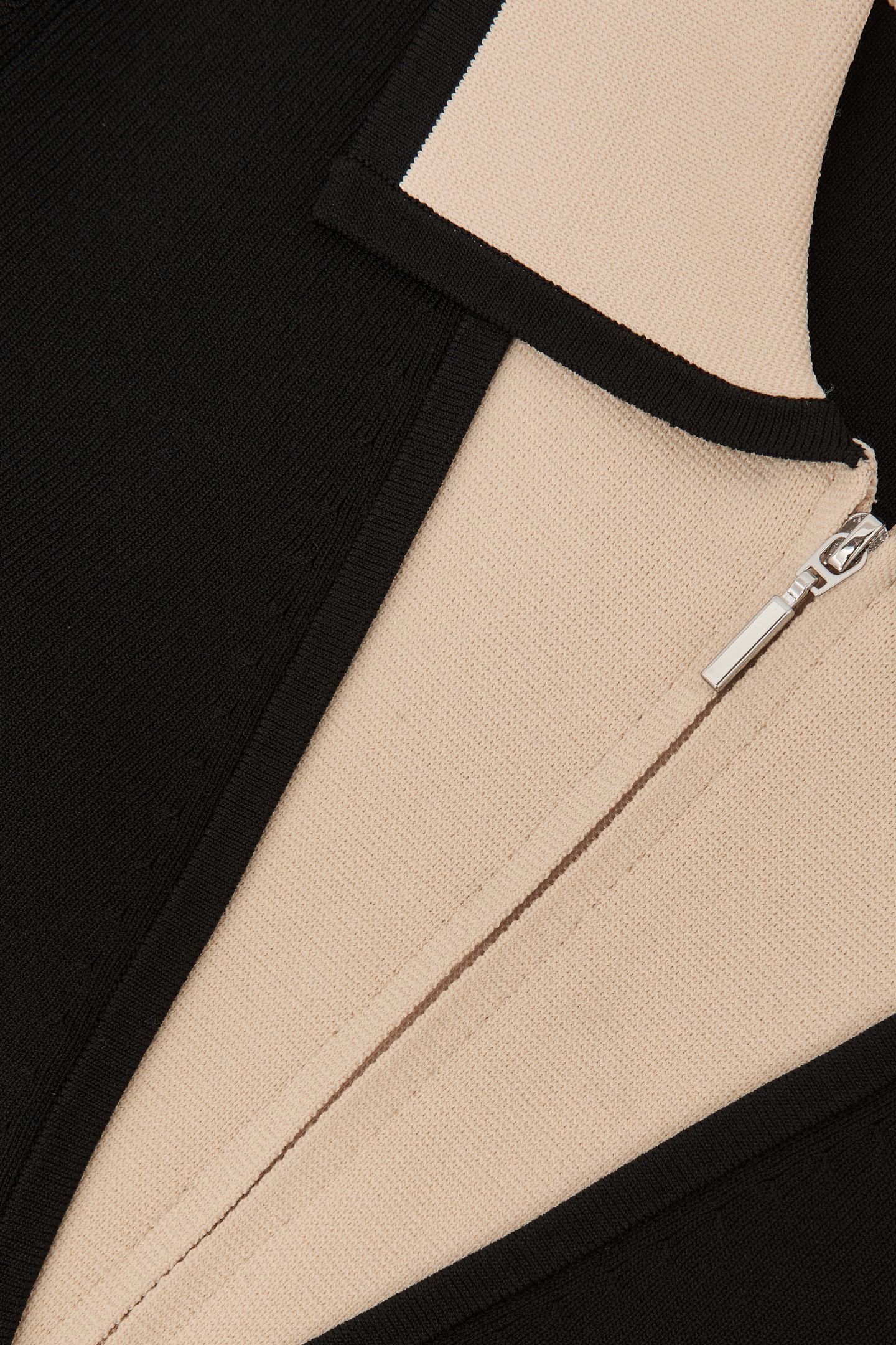 CONTRAST ZIP TOP BLACK/IVORY 5