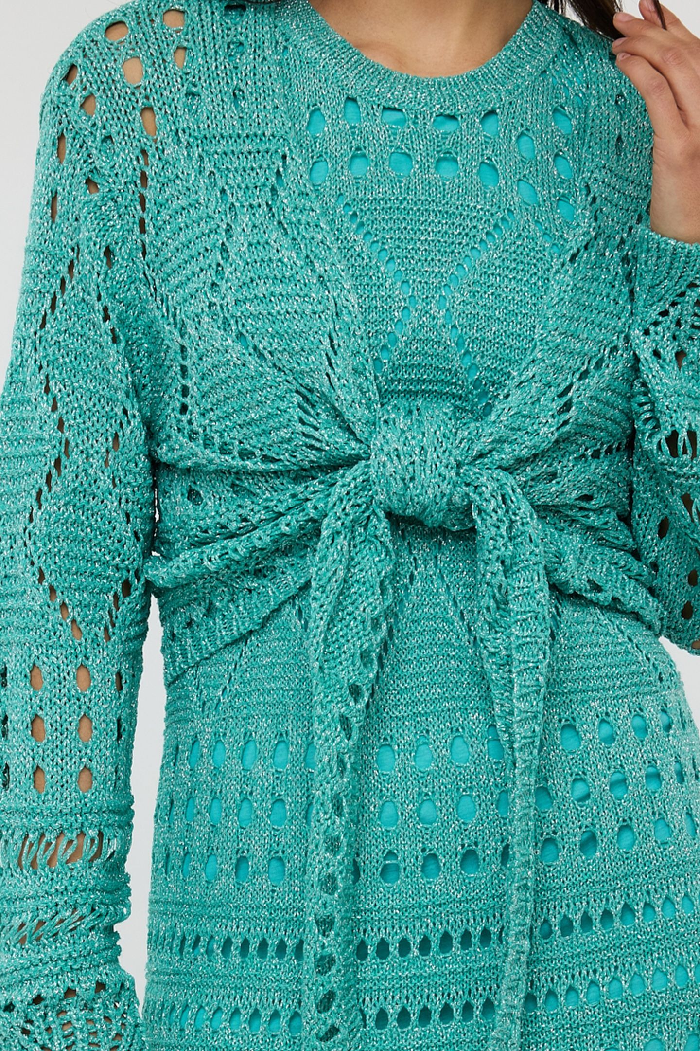 BOLERO FANCY OPEN KNIT LUREX LAGOON 6