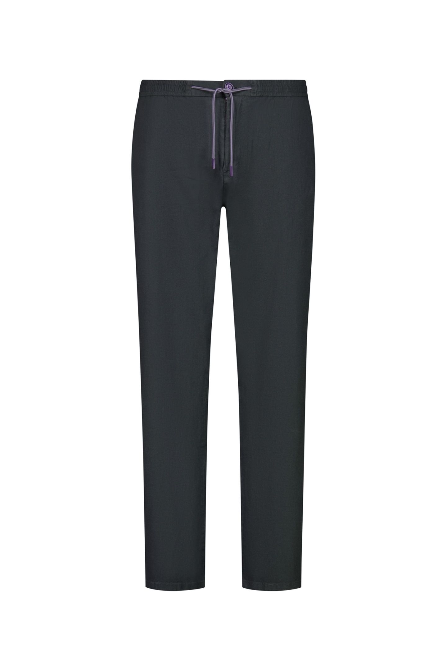 BEACH PANT WITH LINEN GARMENT DYED DARK STEEL 1