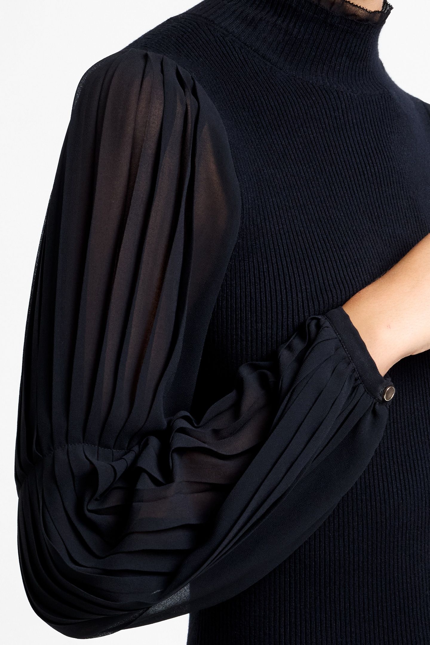 KRISTA MIX LS SHORT DRESS BLACKOUT 3