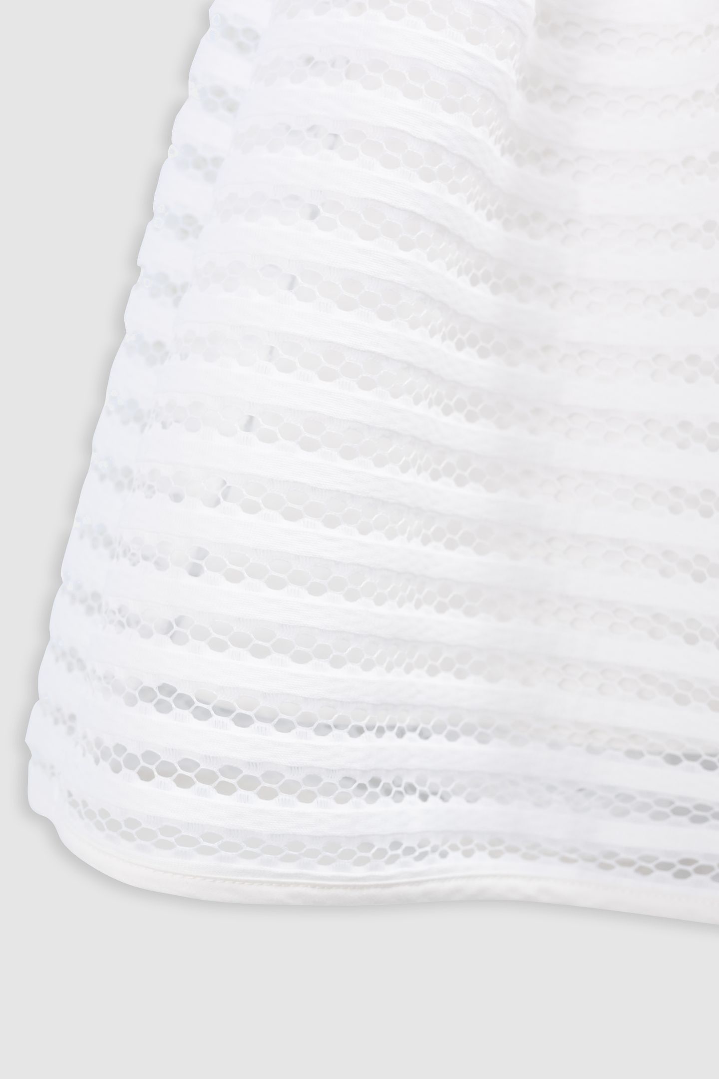 WHITE SKATER SKIRT WITH OPENWORK LACE STRIPES 4