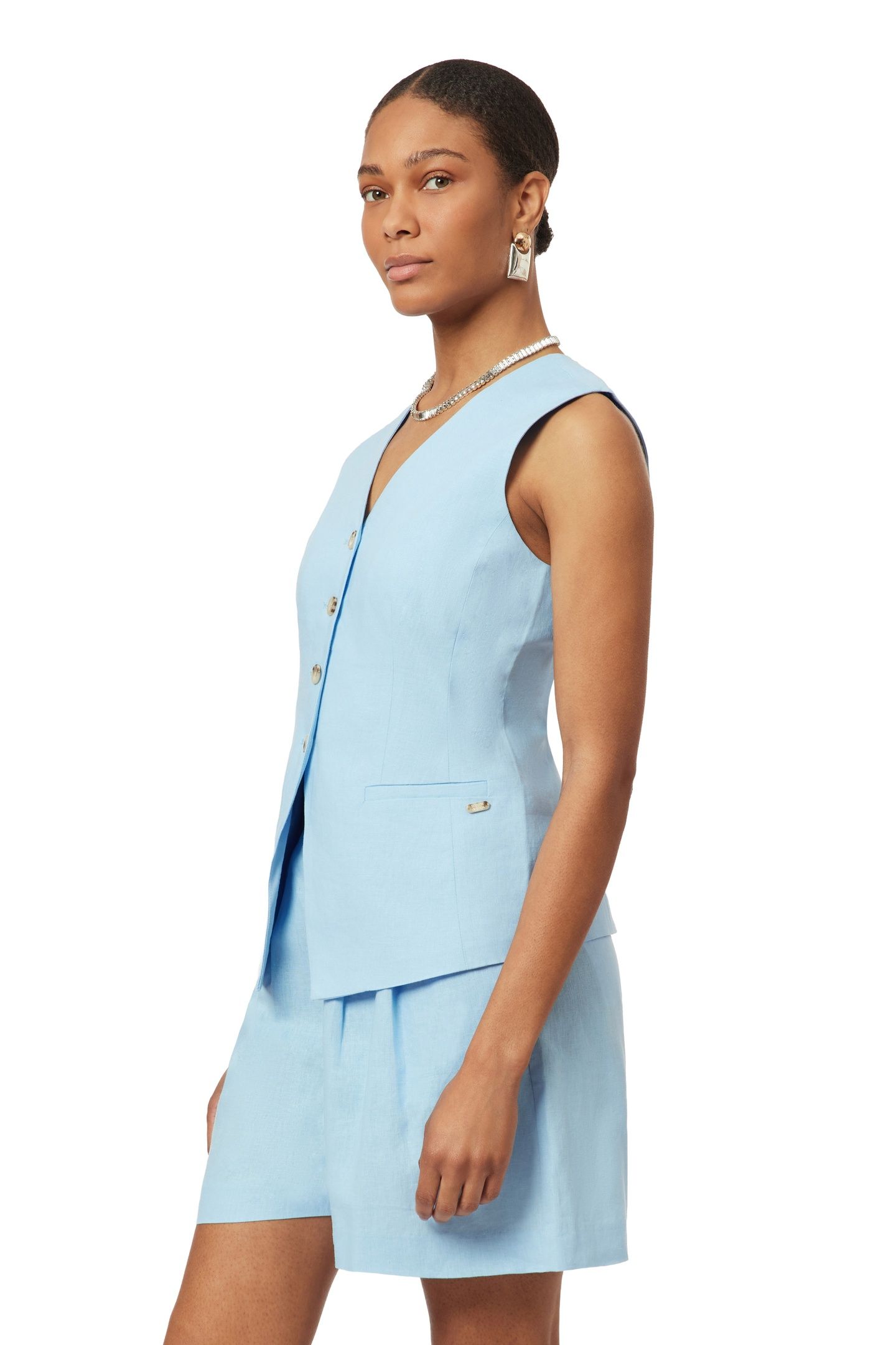 LONG LINE VEST CERULEAN 4