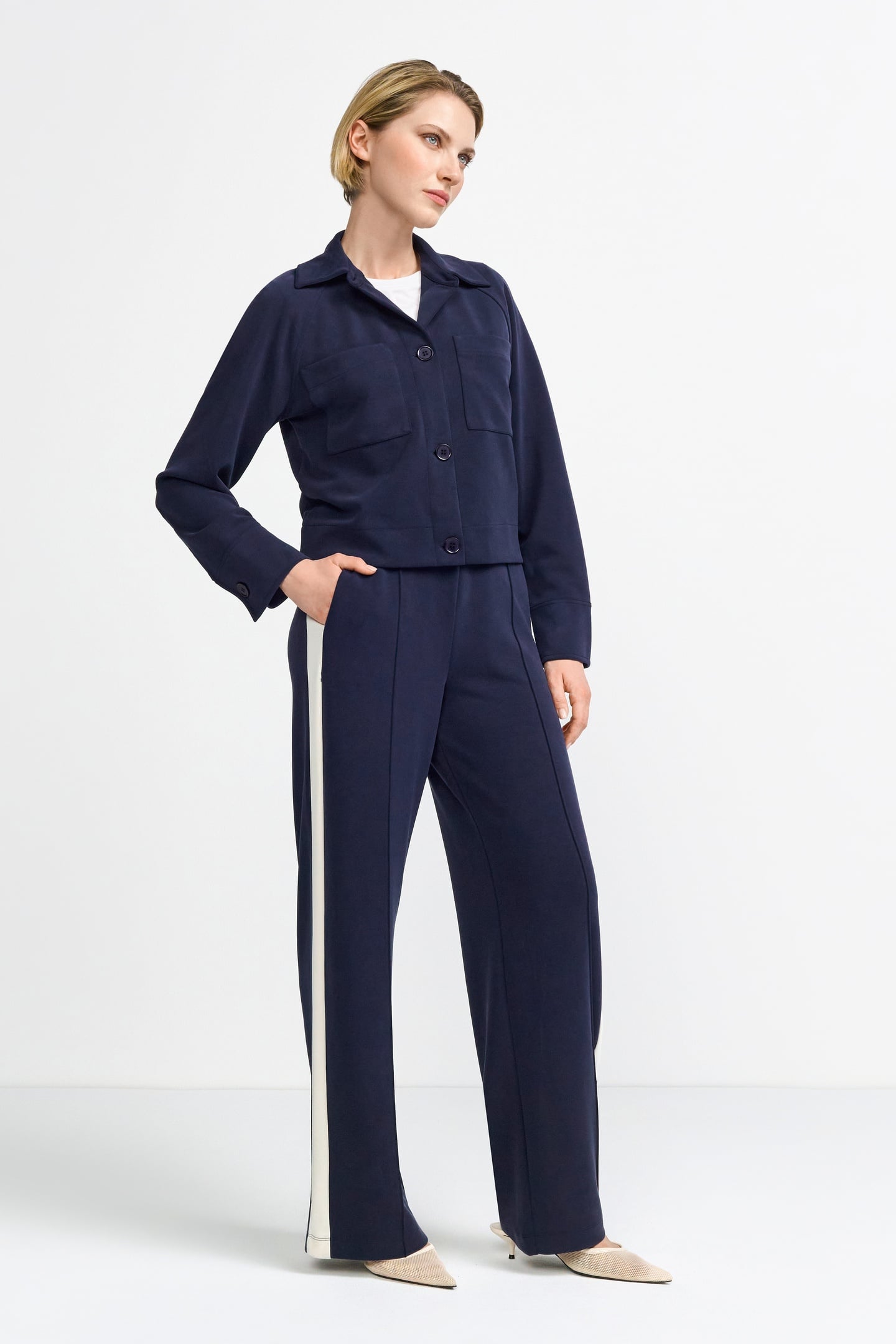SCUBA WIDE LEG PANTS WITH GALLON STRIPED MIDNIGHT BLUE 1