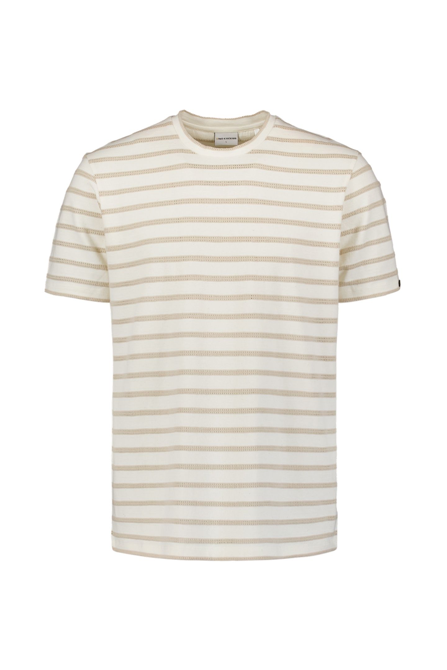 T-SHIRT CREWNECK JACQUARD STRIPES OFFWHITE 5