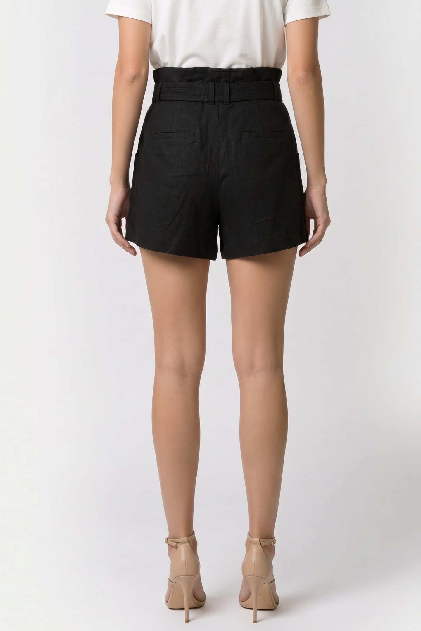 AKI LINEN SHORTS BLACK 2