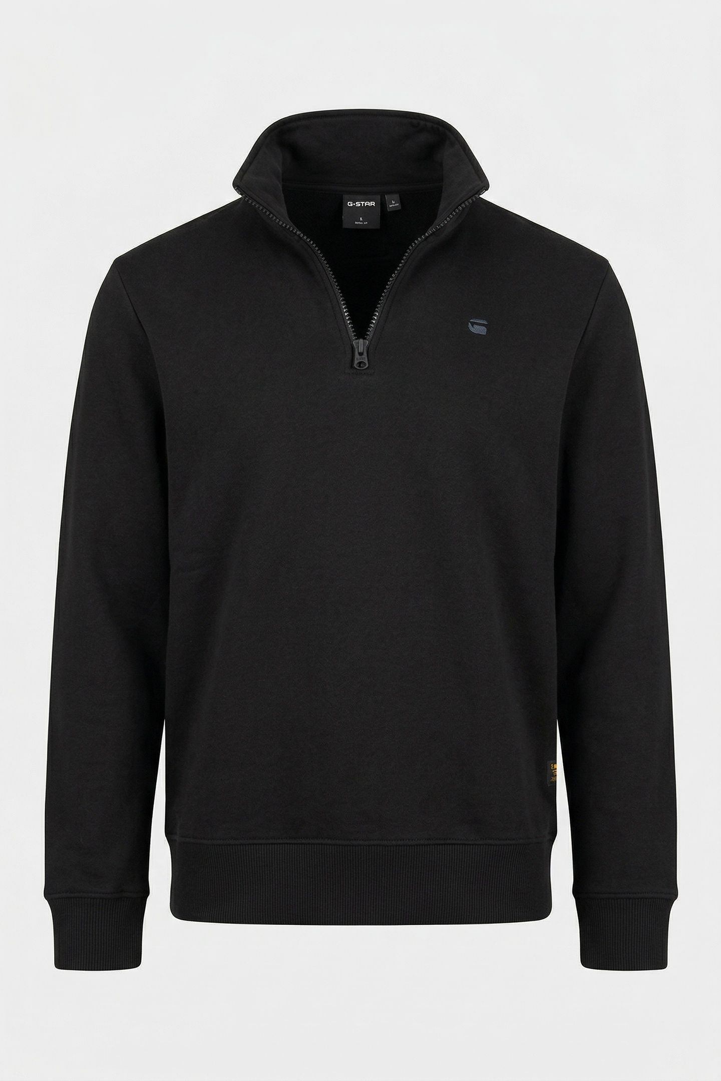 HALF ZIP STAND UP COLLAR SWEAT L/S DK BLACK 3