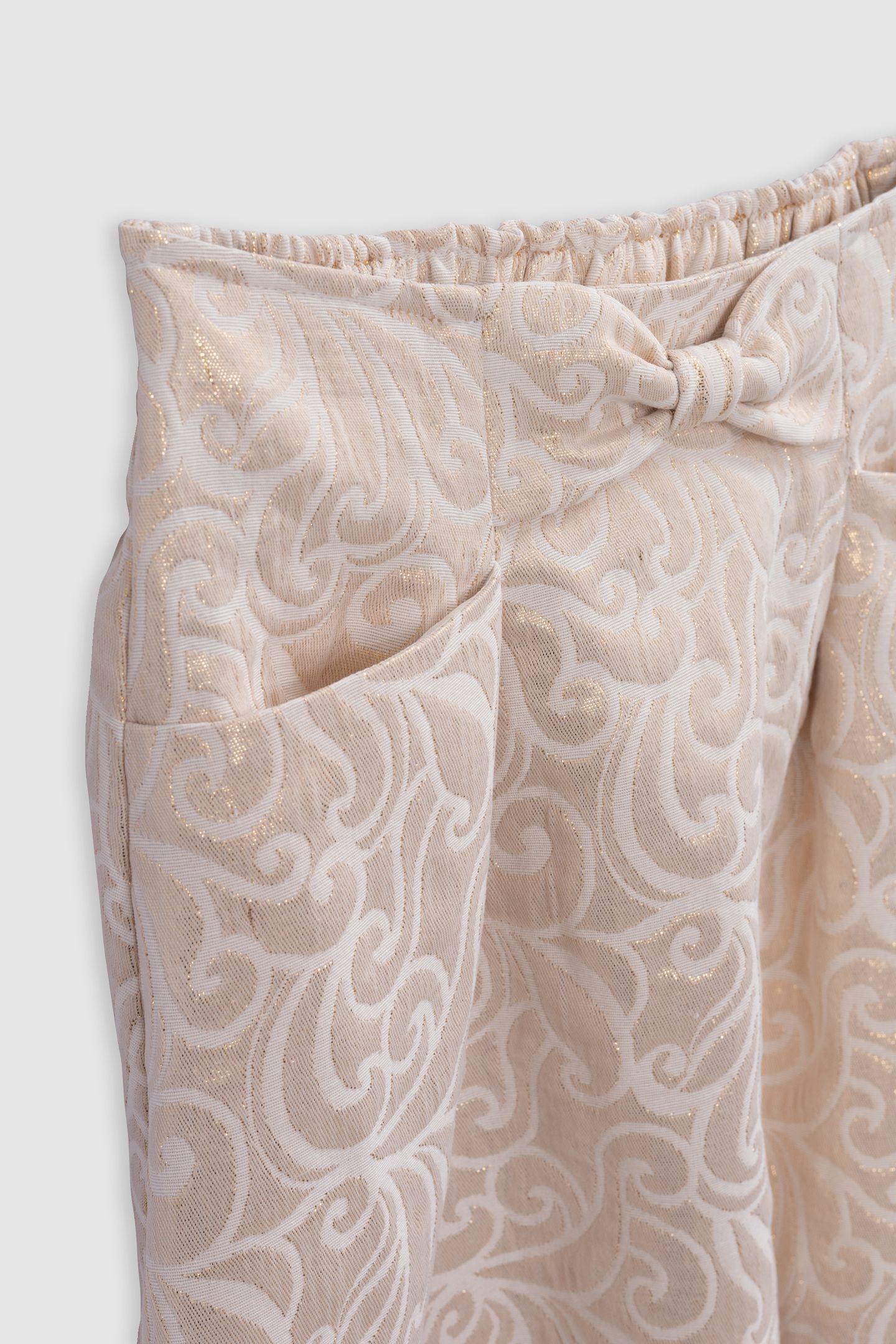 GOLD BAROQUE JACQUARD SHORT SKIRT 5