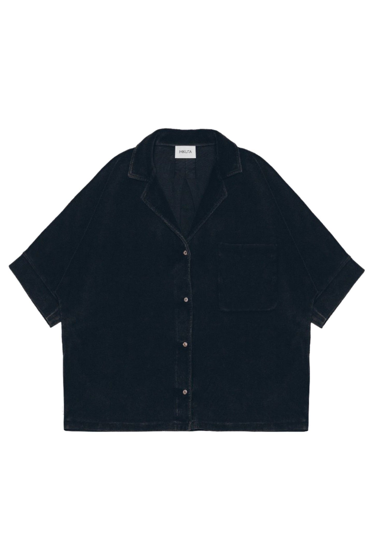 THE DARK TOWELLING CO-ORD SHIRT BLACK 3