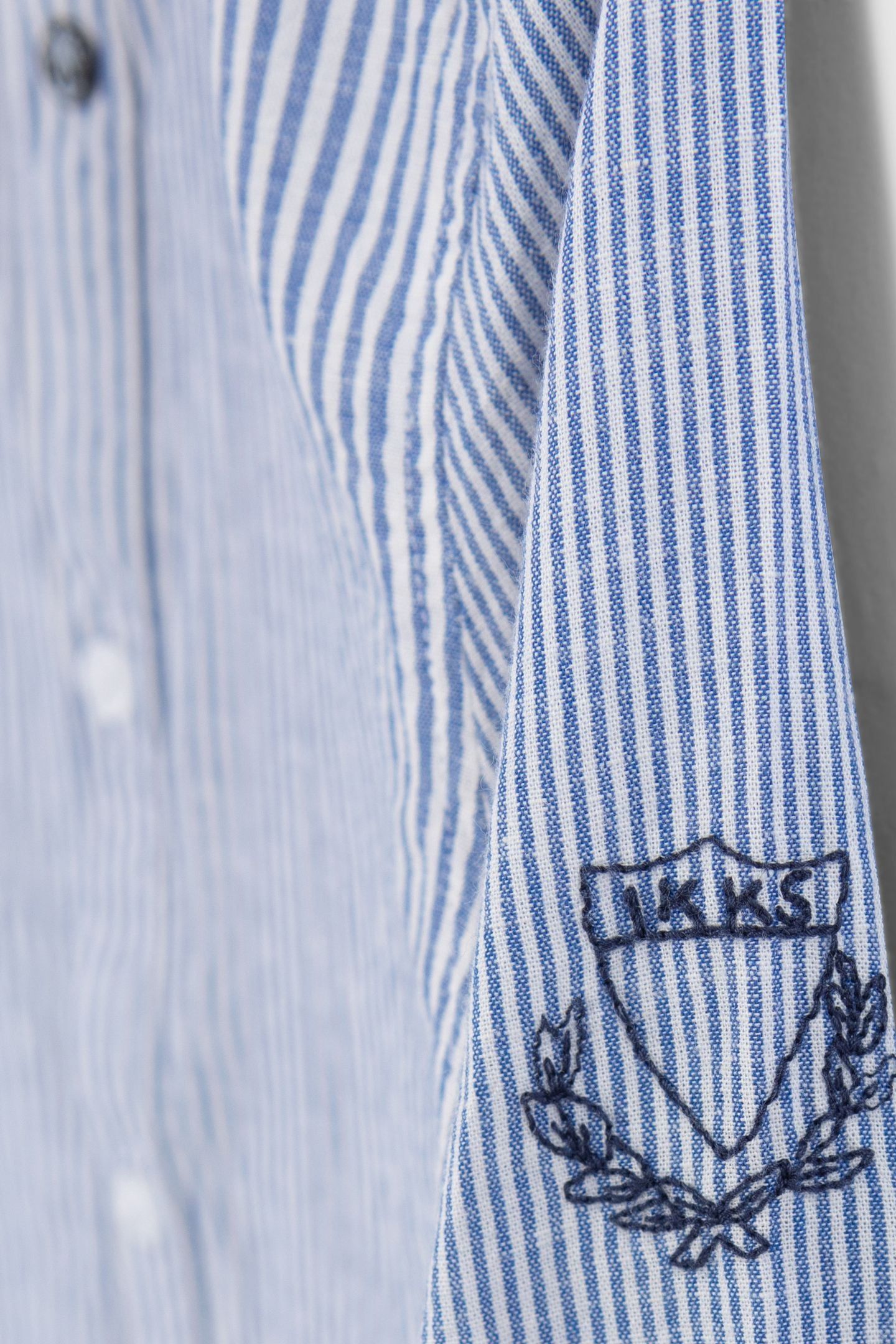 BOYS’ BLUE SHIRT WITH WHITE STRIPES AND EMBROIDERY 5