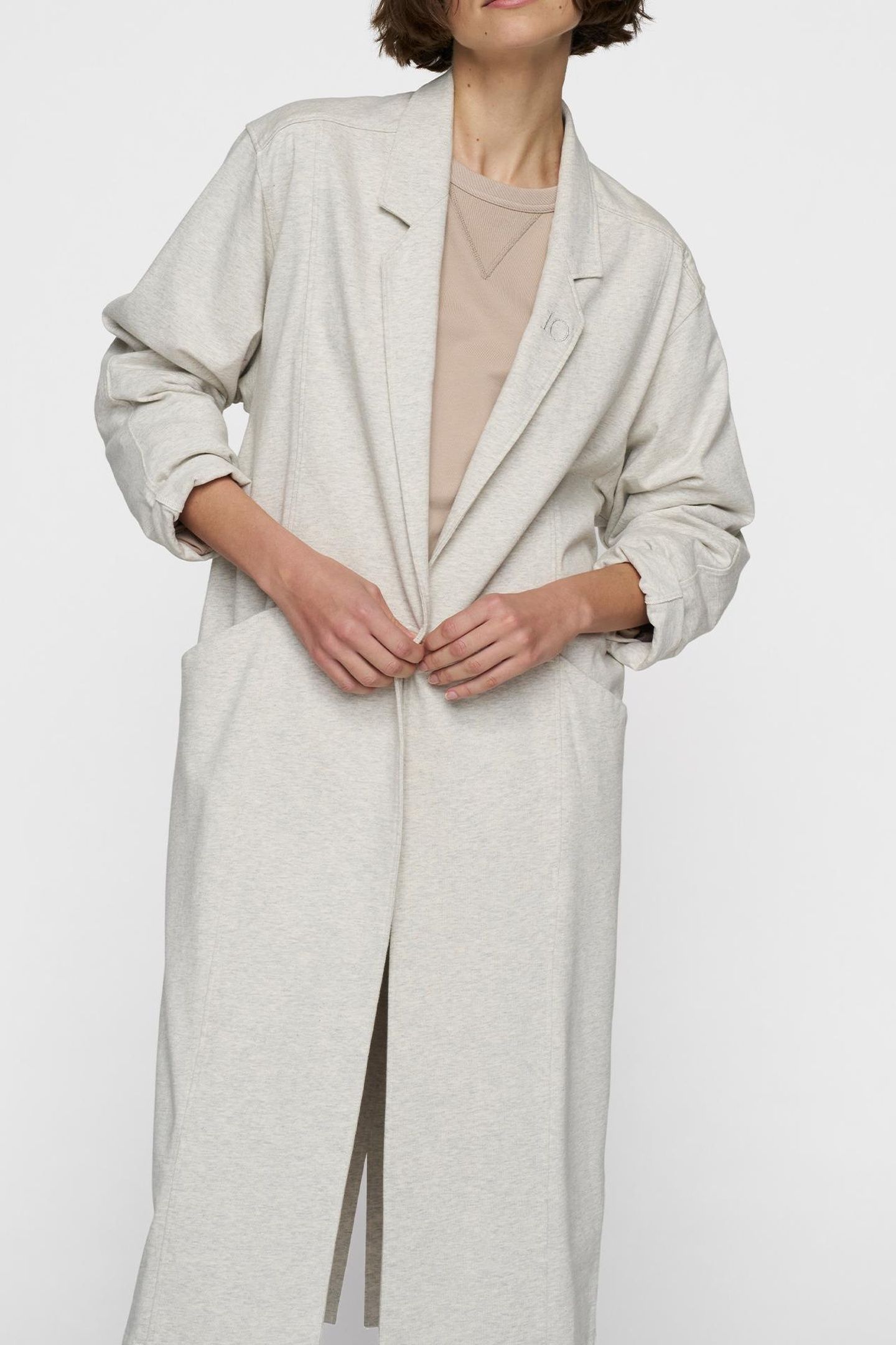 LONG BLAZER JERSEY LIGHT GREY MELEE 1