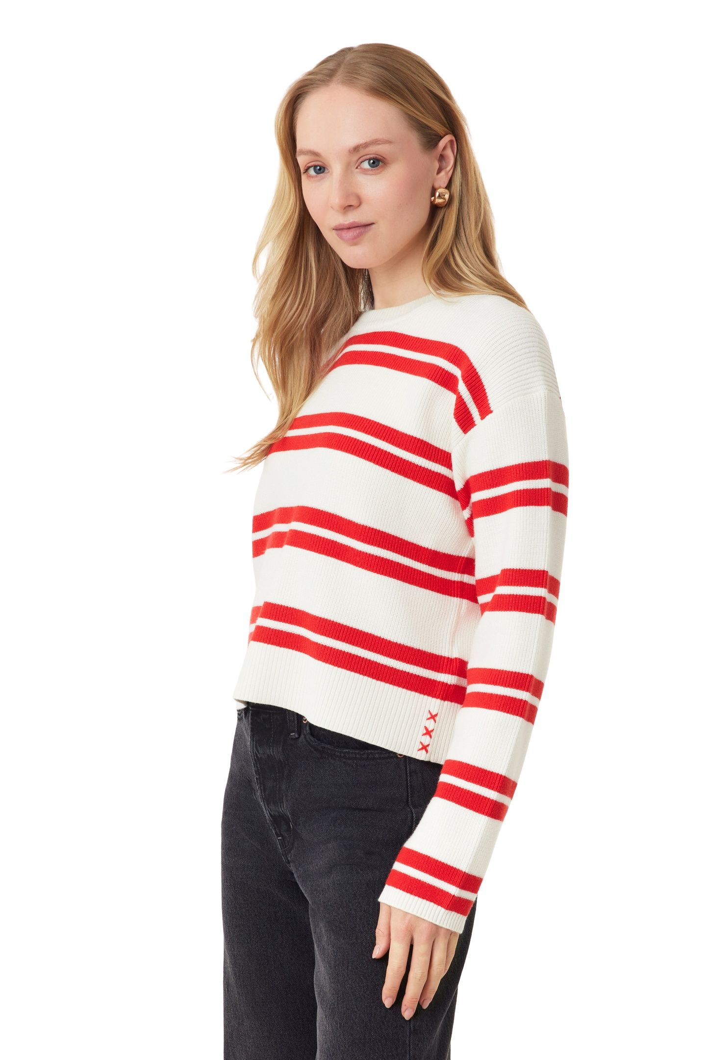 CREW NECK PULLOVER SUGAR SWIZZLE TWIN BAND STRIPE 4