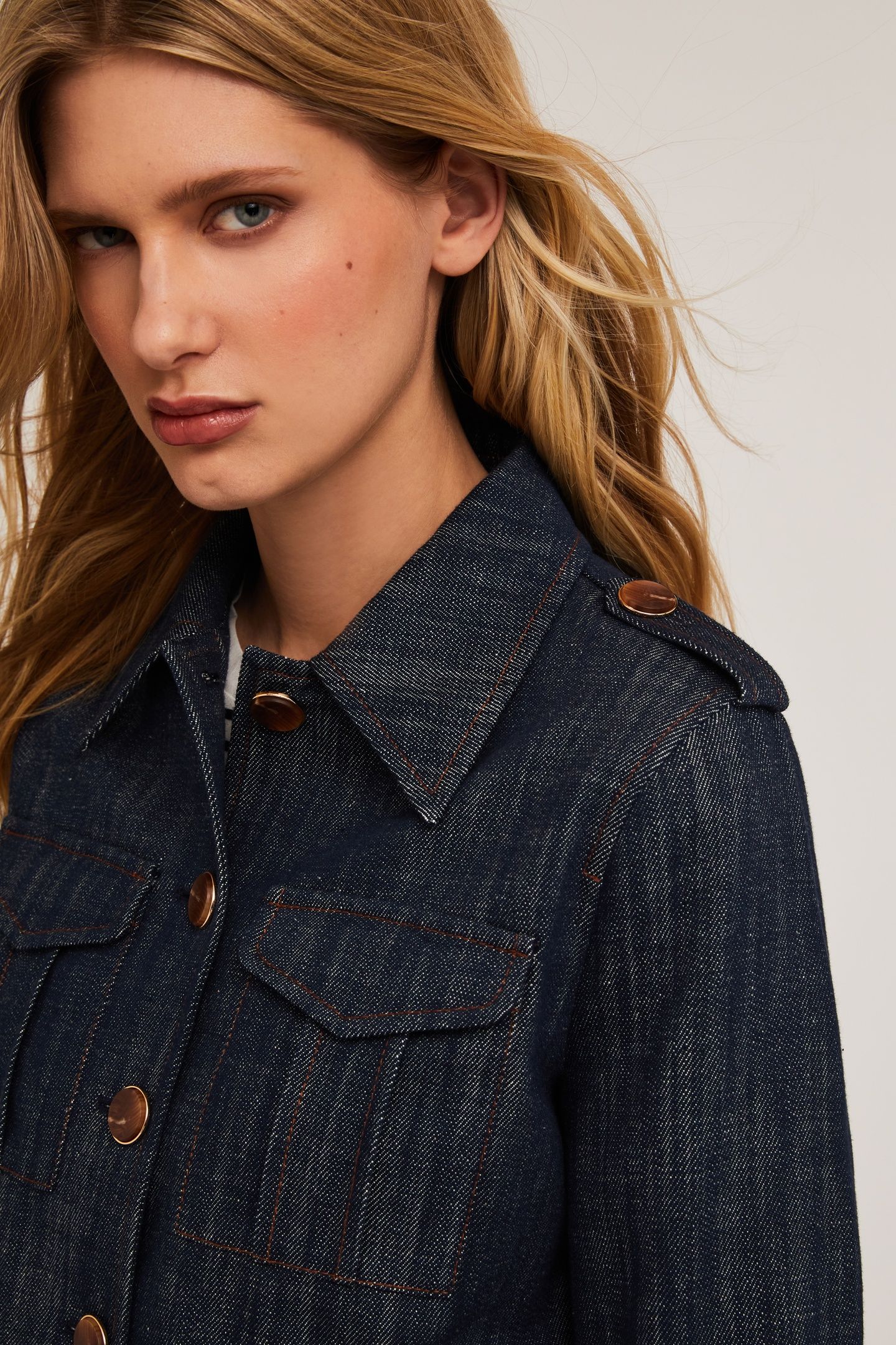 SHORT DENIM-EFFECT JACKET BLUE 3