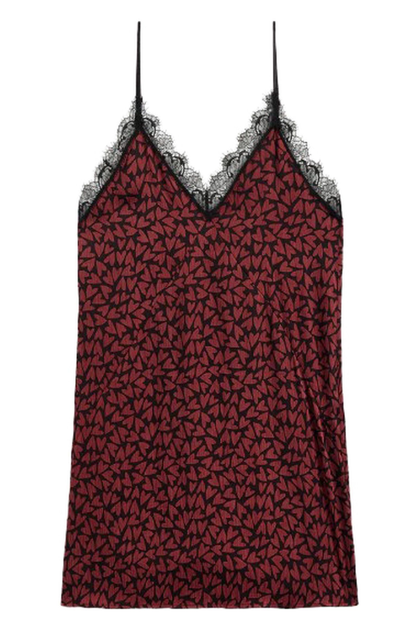 THE RED HEARTS CRINKLE DRESS DARK RED 3