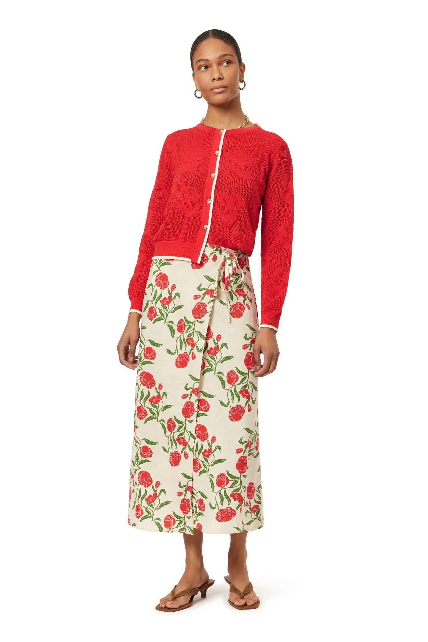 WRAP SKIRT WHITECAP GRAY ALLOVER FLORAL 3