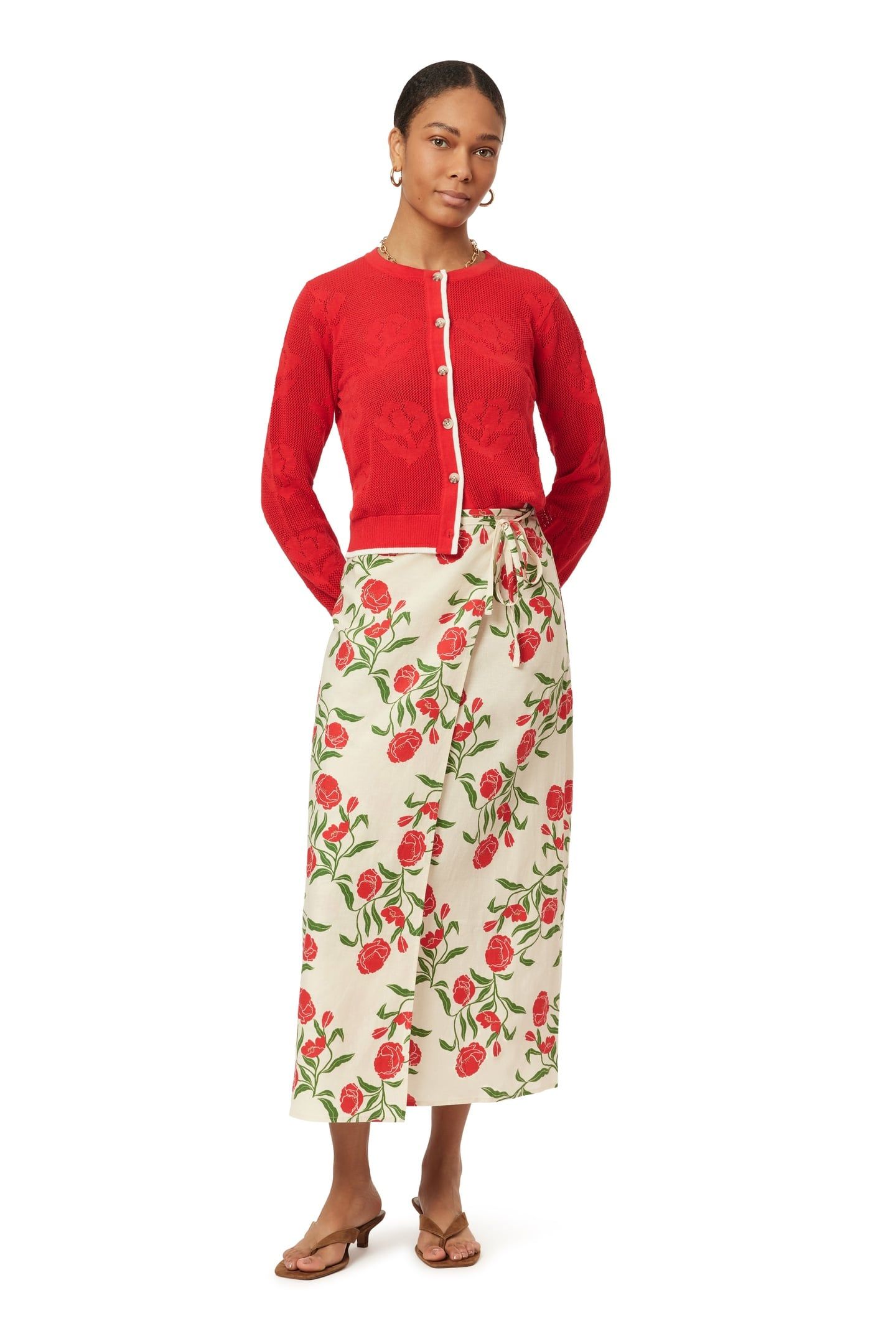 WRAP SKIRT WHITECAP GRAY ALLOVER FLORAL 6