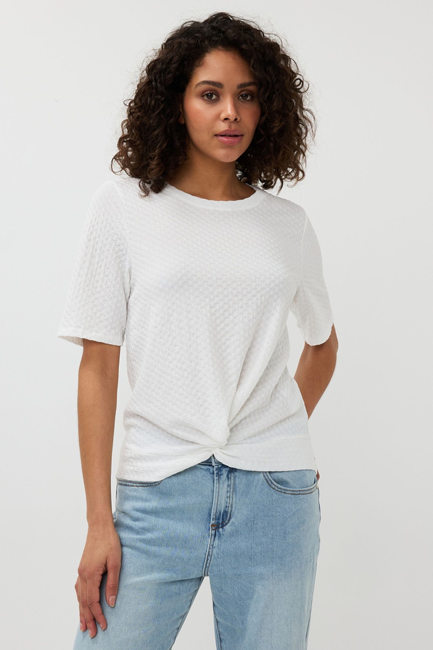TOP S/SLVE KNOT STRUCTURE OFF WHITE 1