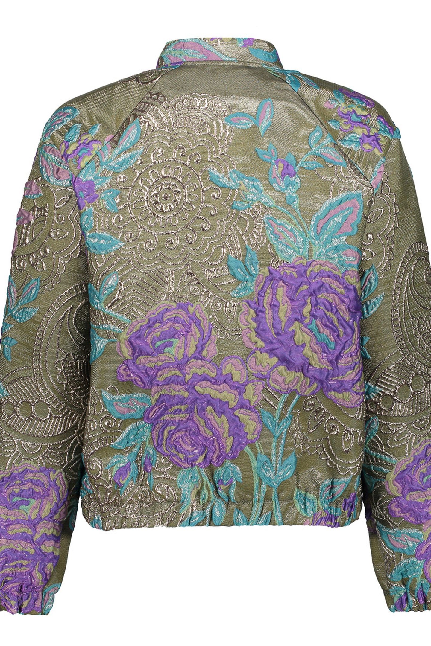 JACKET FLOWERS LUREX GREEN/PURPLE 2