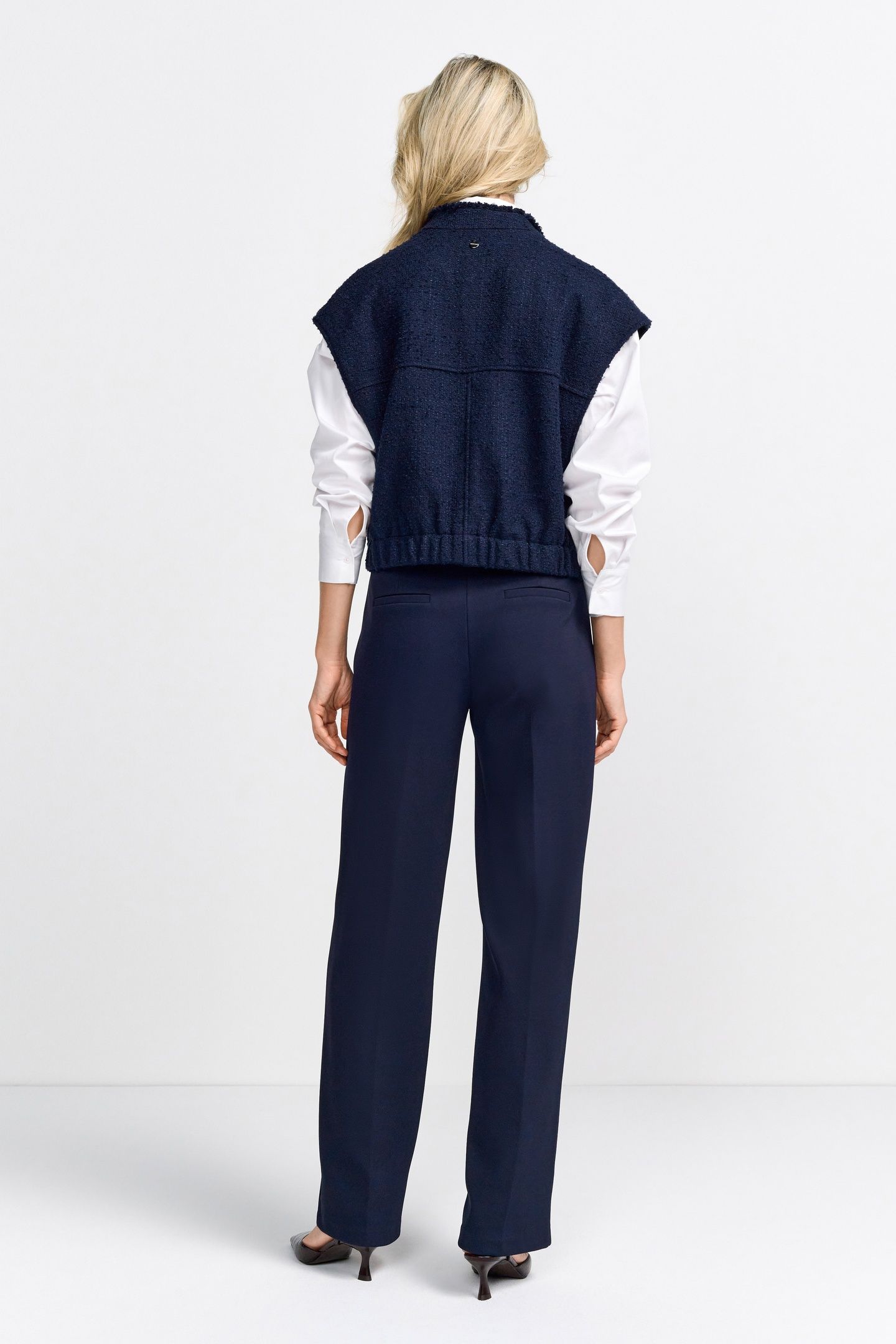 BOUCLE WAISTCOAT OVERSIZED MIDNIGHT BLUE 3