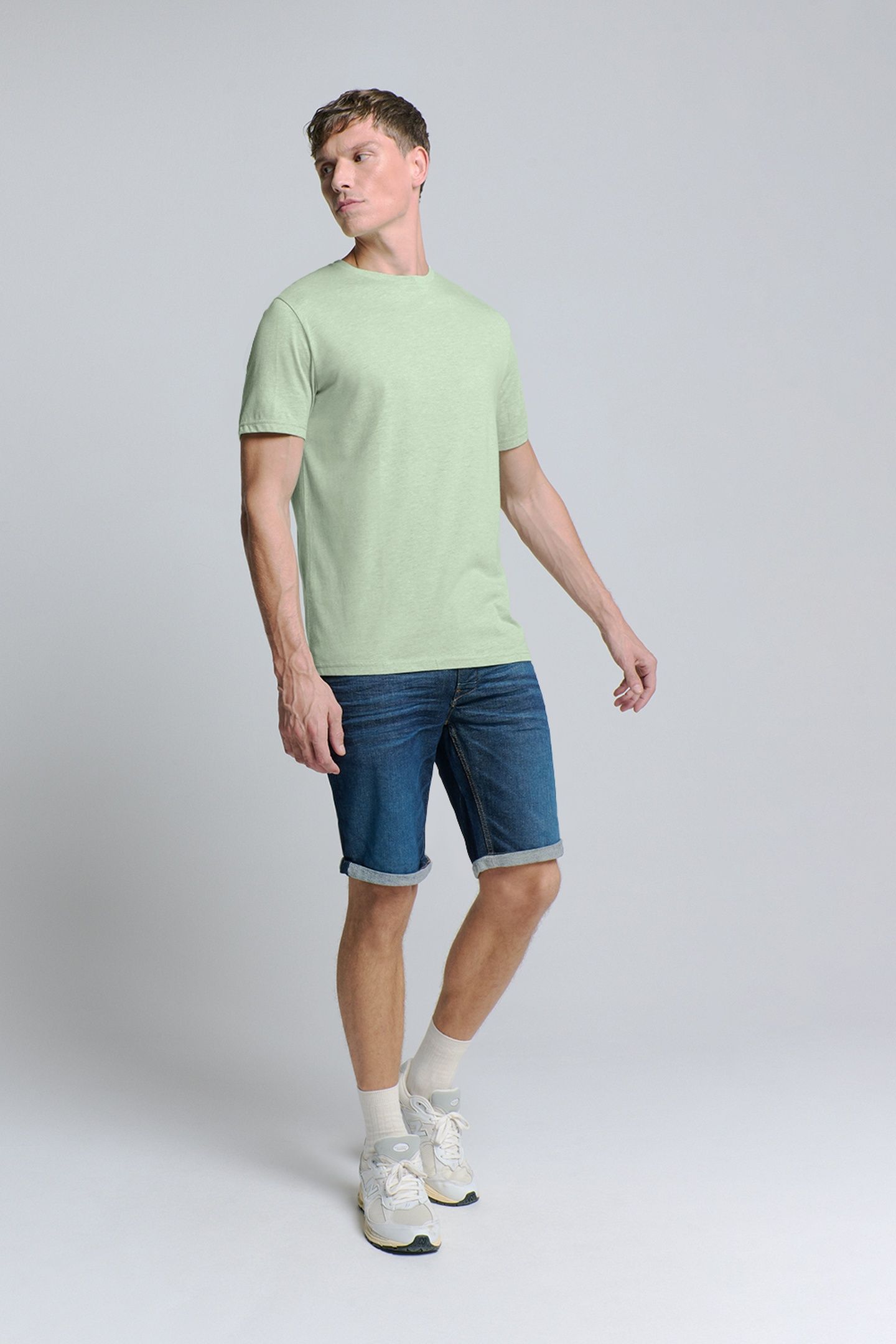 T-SHIRT CREWNECK MELANGE MINT 2