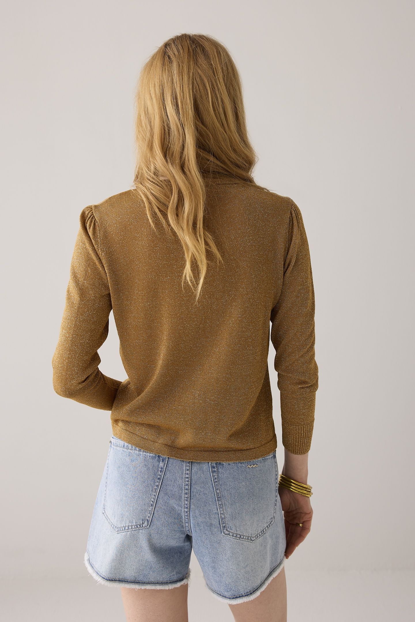 CARDIGAN LUREX KNIT PEANUT 3