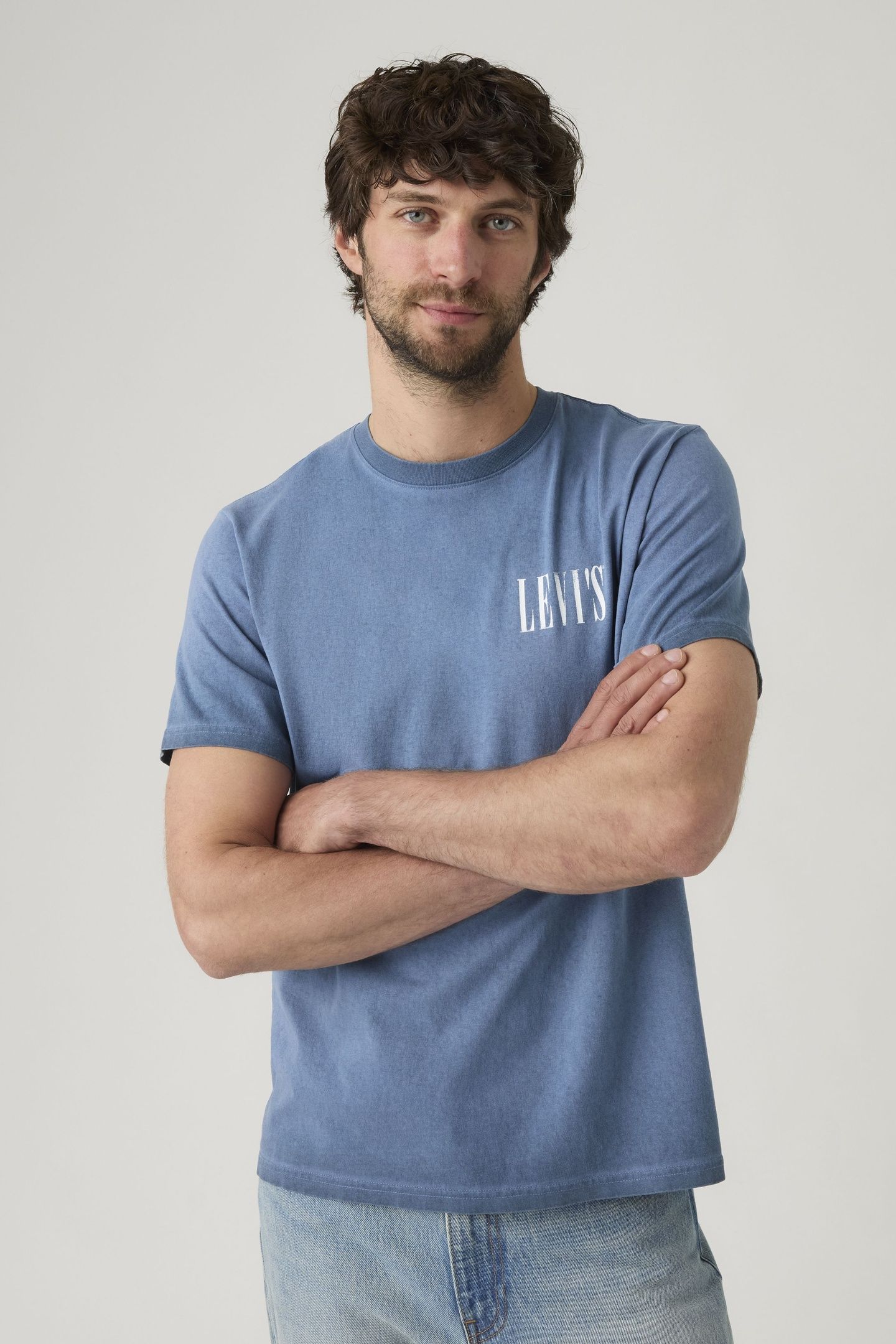 SS RELAXED FIT TEE DISTRESSED SERIF 2