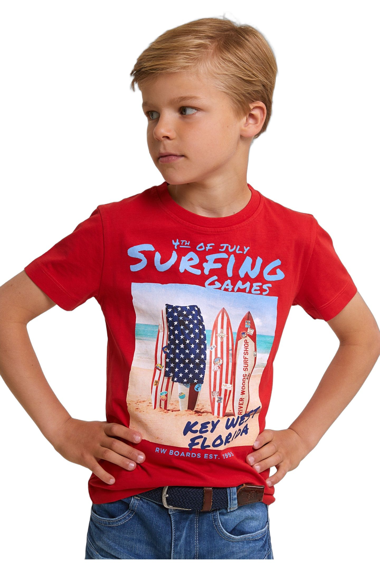 NORMAL FIT BASIC T-SHIRT SHORT SLEEVES HARVARD RED 1