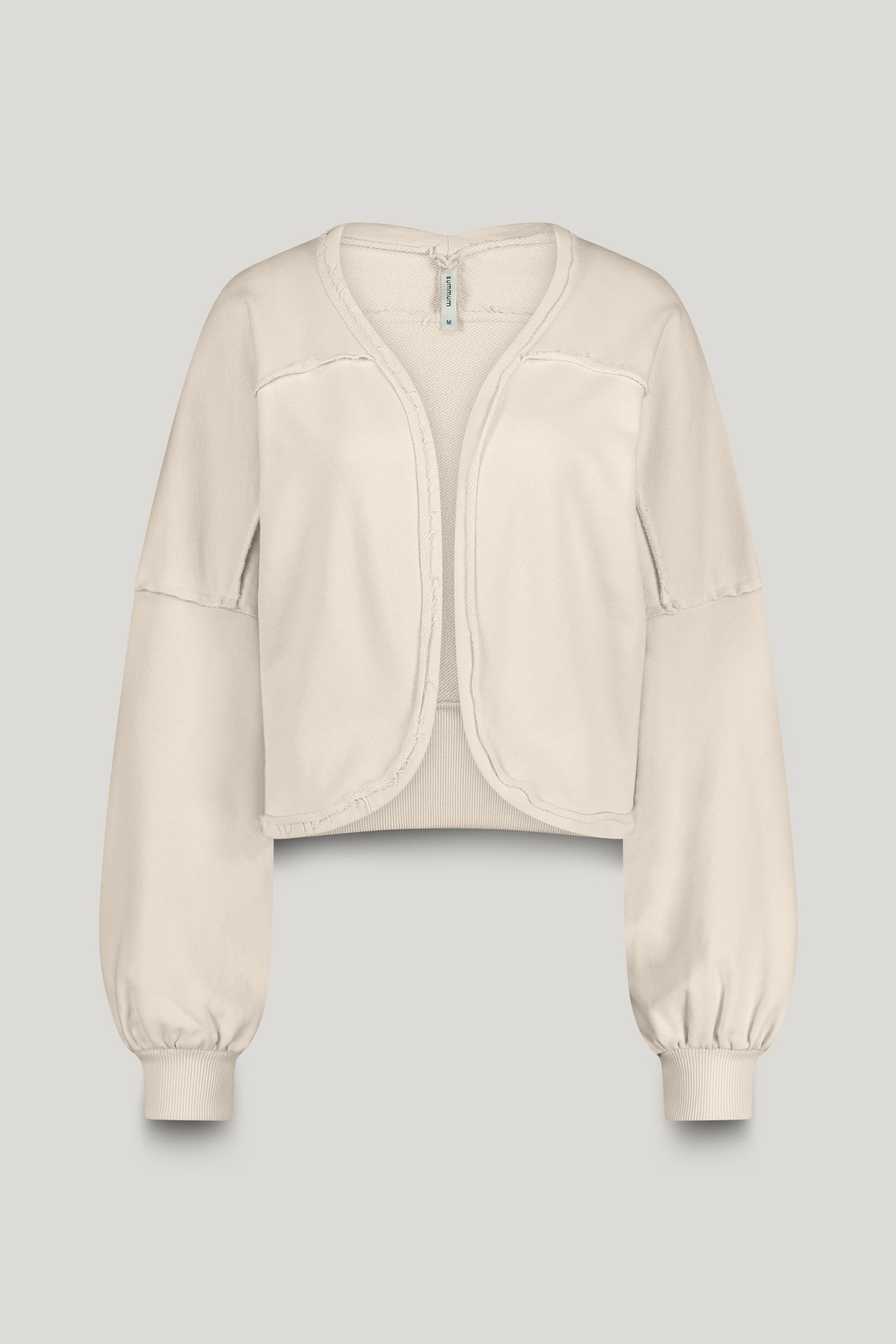 CROPPED WIDE SWEAT CARDIGAN IVORY 3