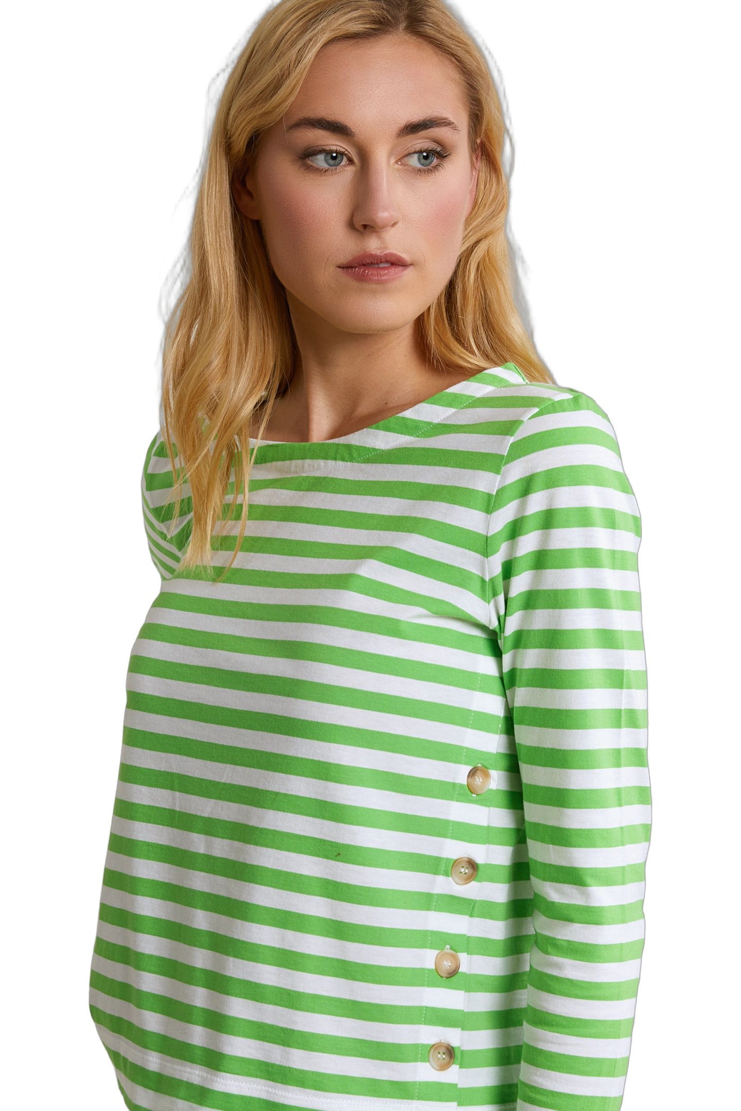 OFF WHITE/GREEN STRIPED T-SHIRT LONG SLEEVES 3
