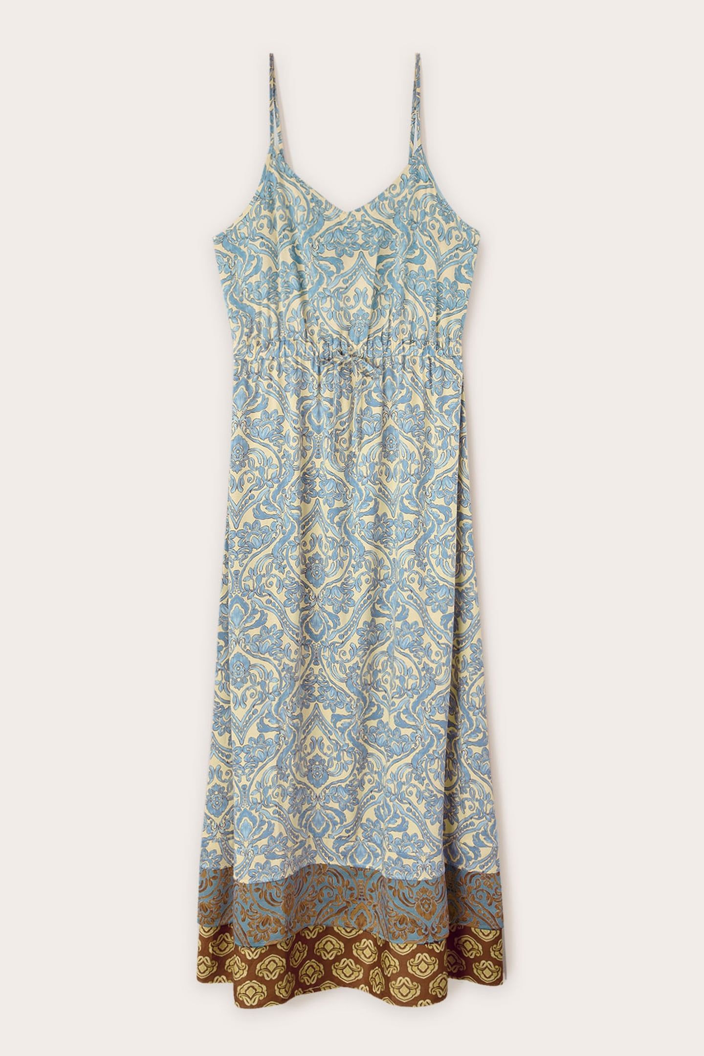 PRINTED SATIN SUMMER DRESS LIGHT BLUE 4