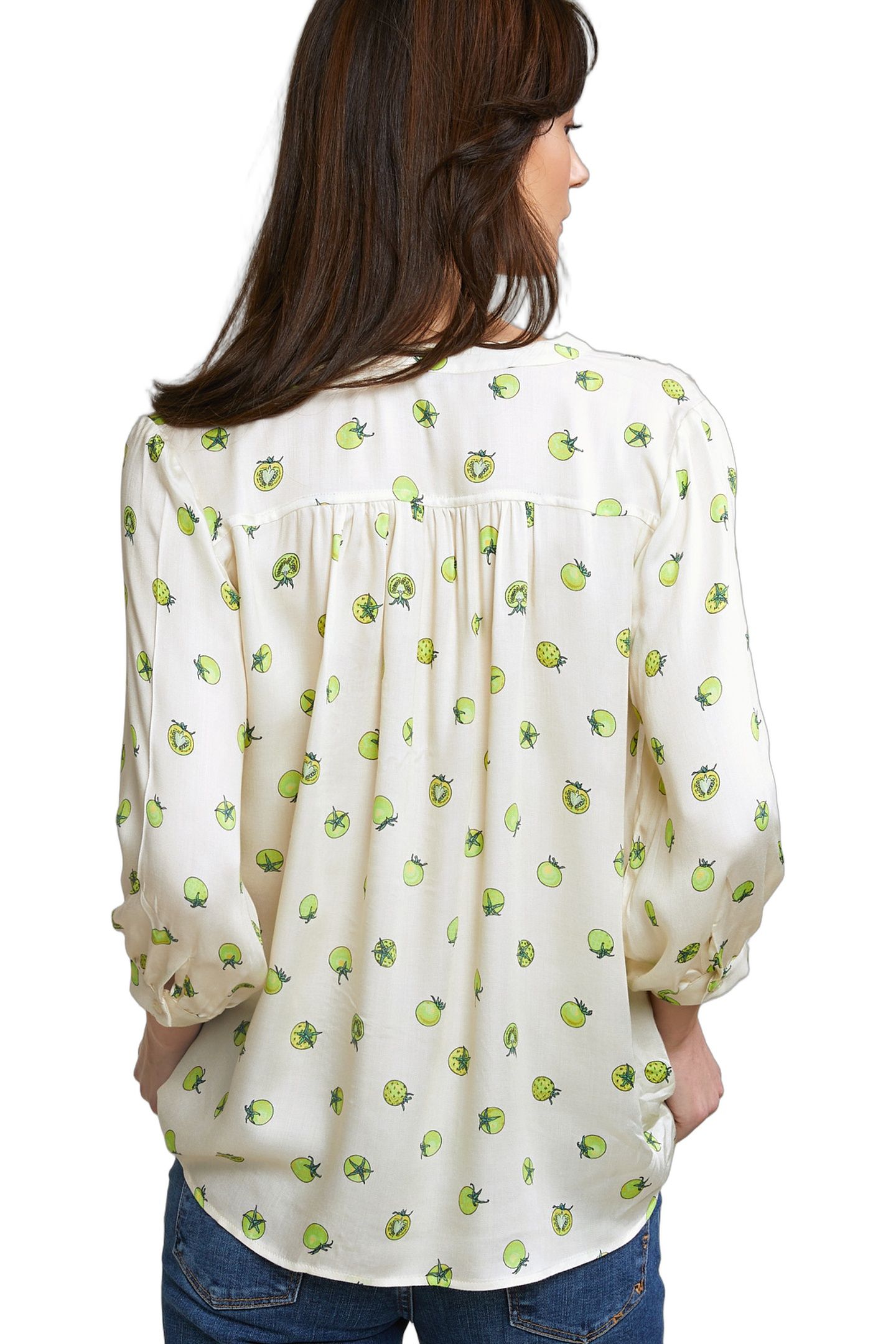 BEIGE/YELLOW FANTASY BLOUSE 3/4 SLEEVES 4