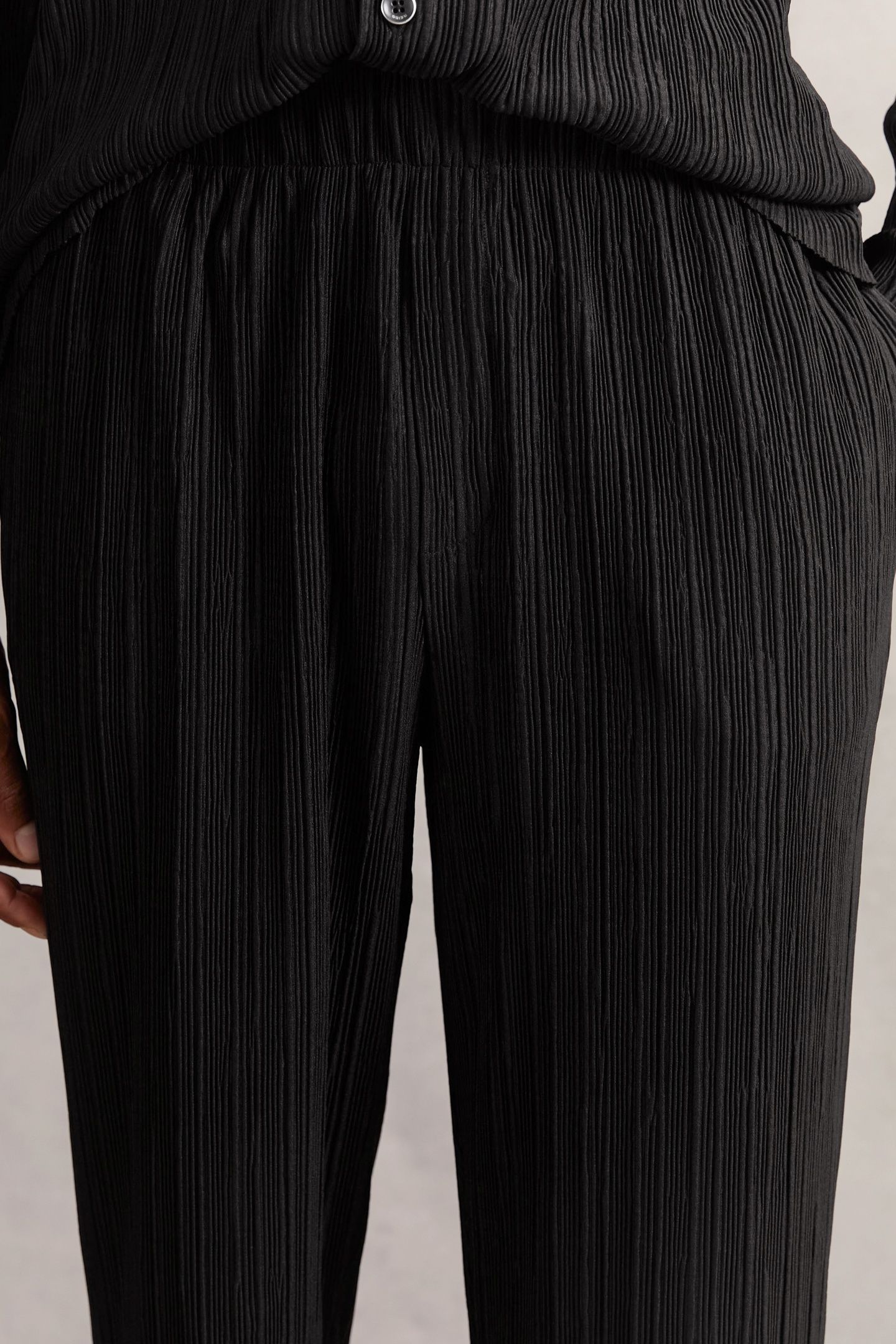 PLISSE WIDE LEG TROUSER BLACK 6