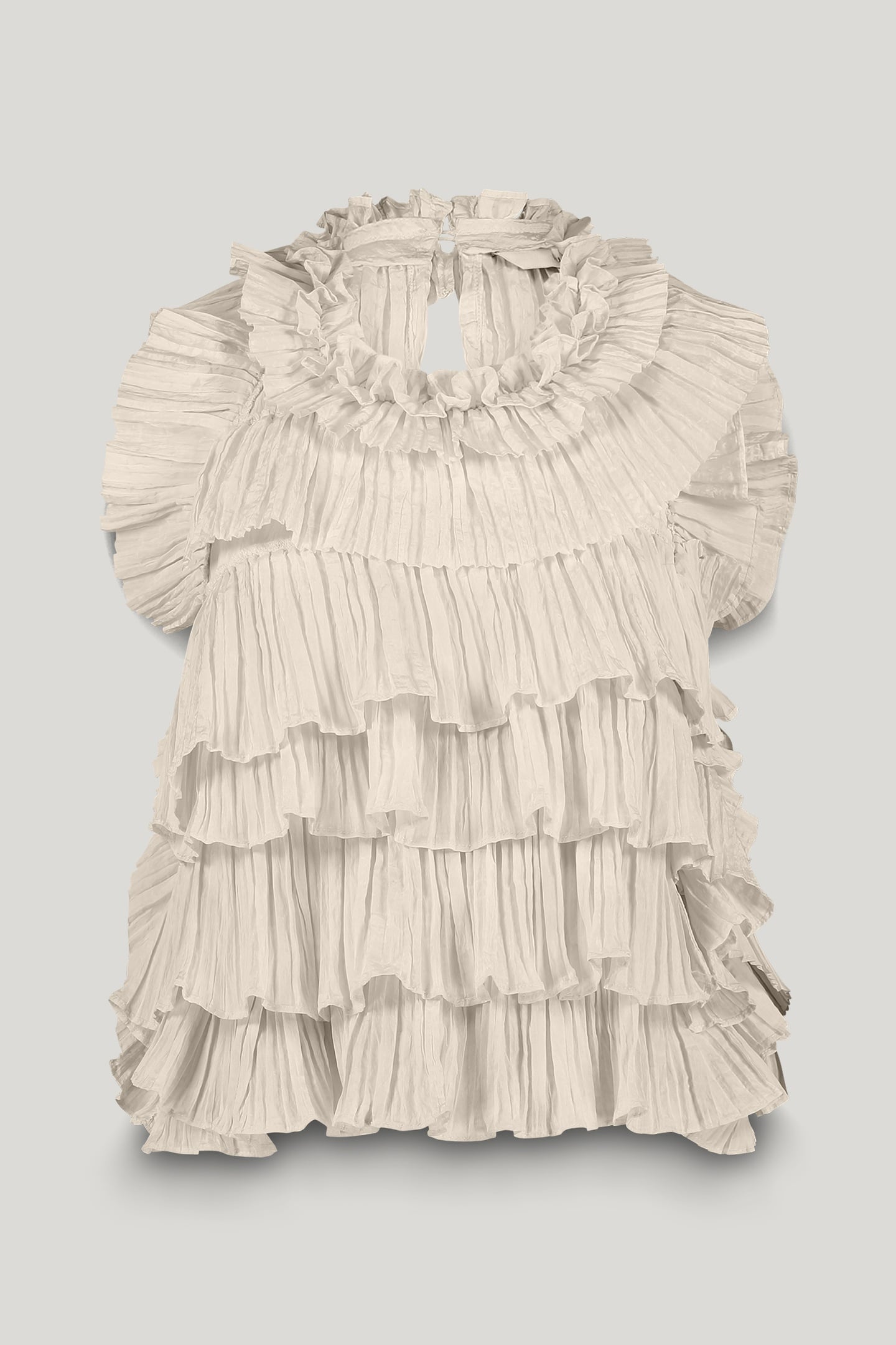 PLISSE PARTY TOP IVORY 3