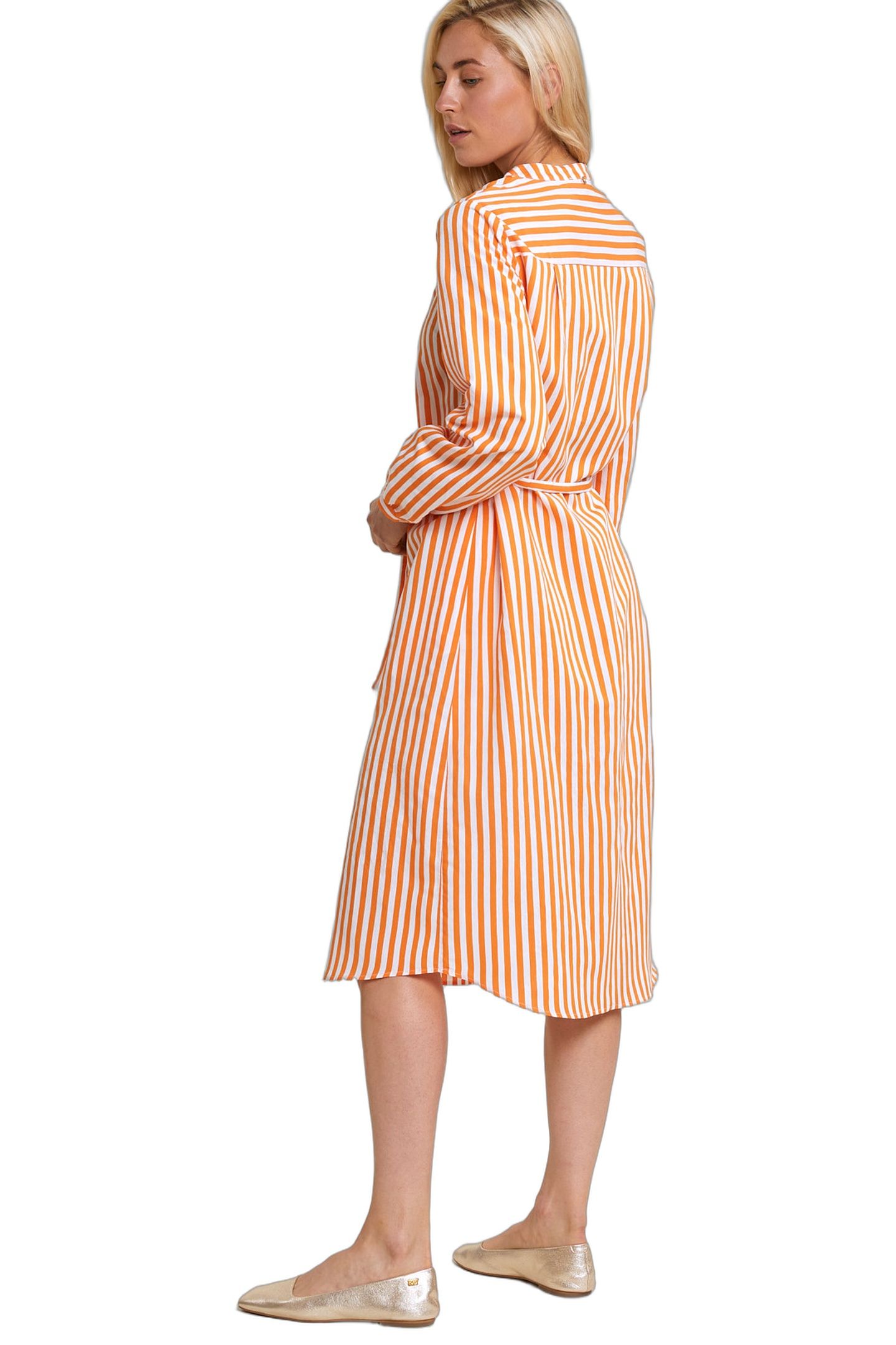 ORANGE/WHITE STRIPED LOOSE DRESS 2
