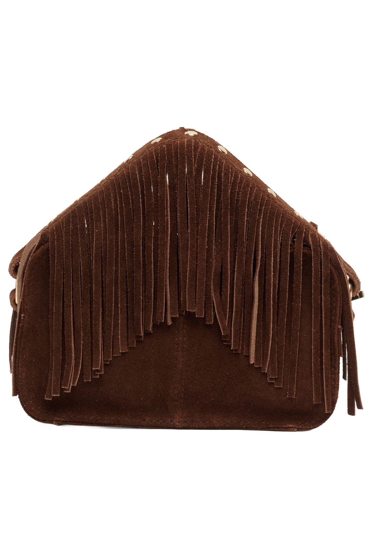 HELENA FRINGE SUEDE DARK BROWN W. GOLD 2