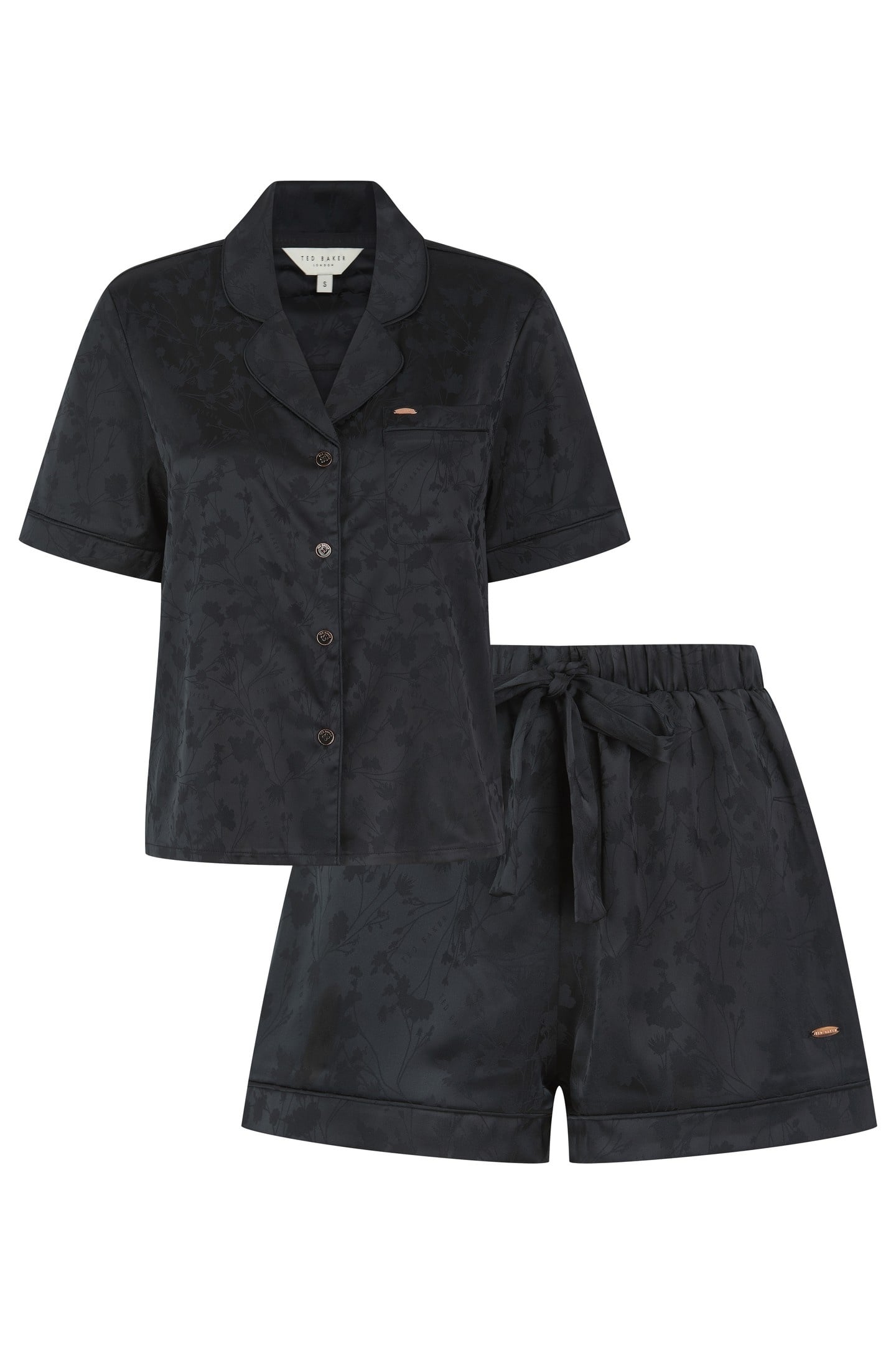 ZARA SHORT SATIN PJ JET BLACK 1