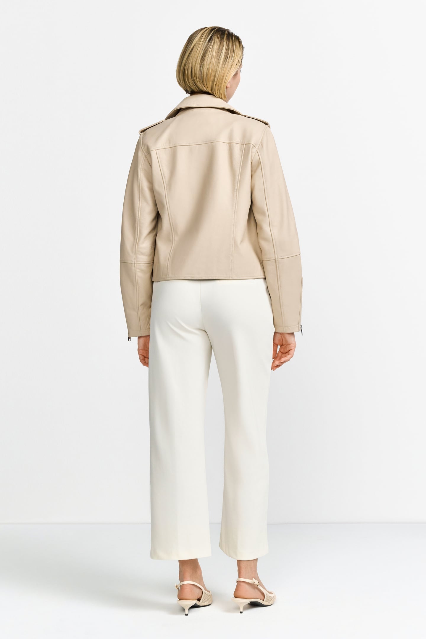 LAMB LEATHER BIKER JACKET CAFFEE LATTE 3