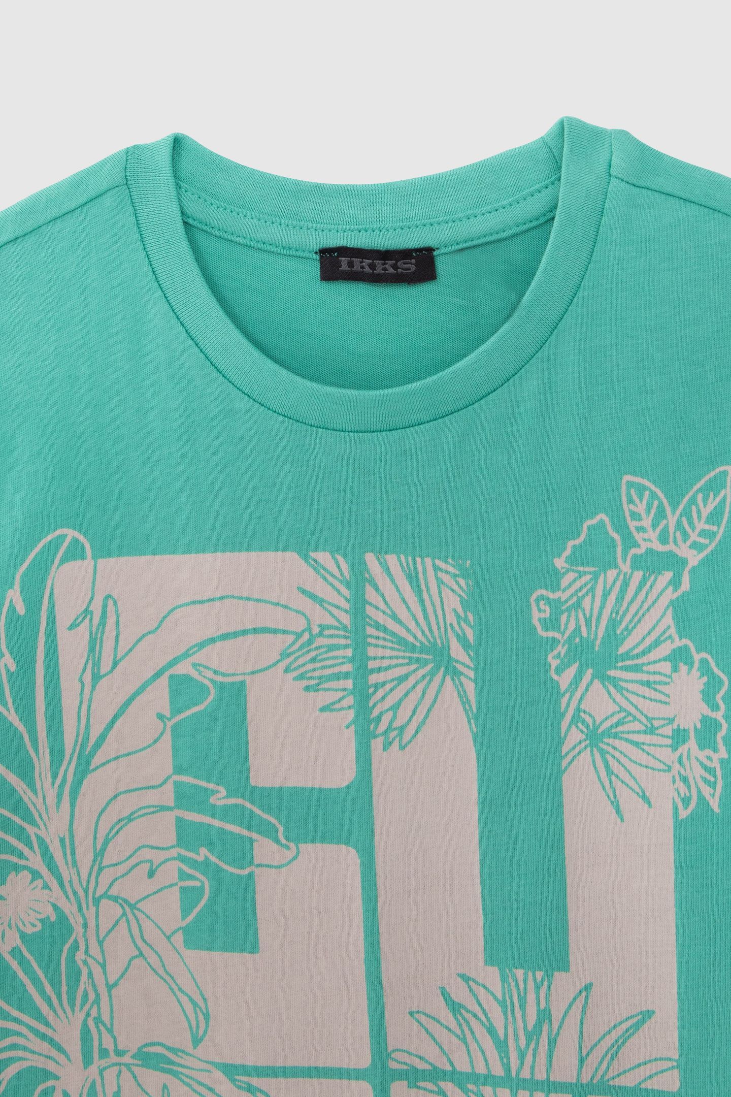 BOYS' GREEN ORGANIC COTTON T-SHIRT, XL JUNGLE LETTERING 5