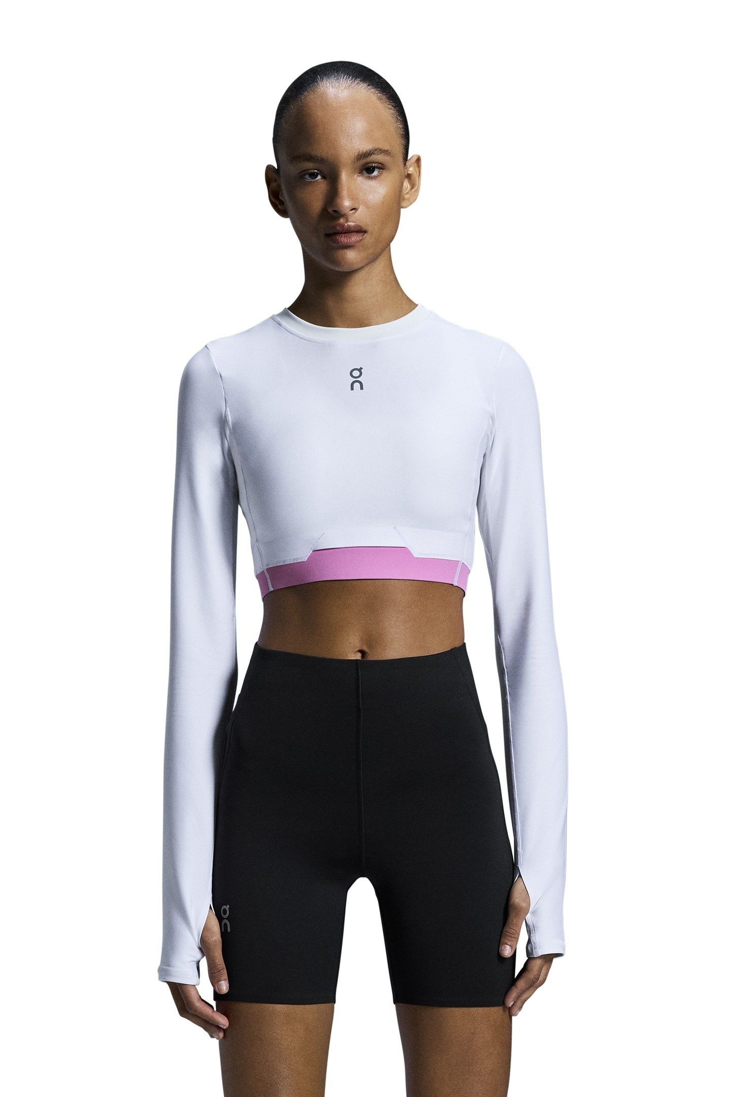 TRAIN LONG SLEEVE CROP 1 W WHITE 2