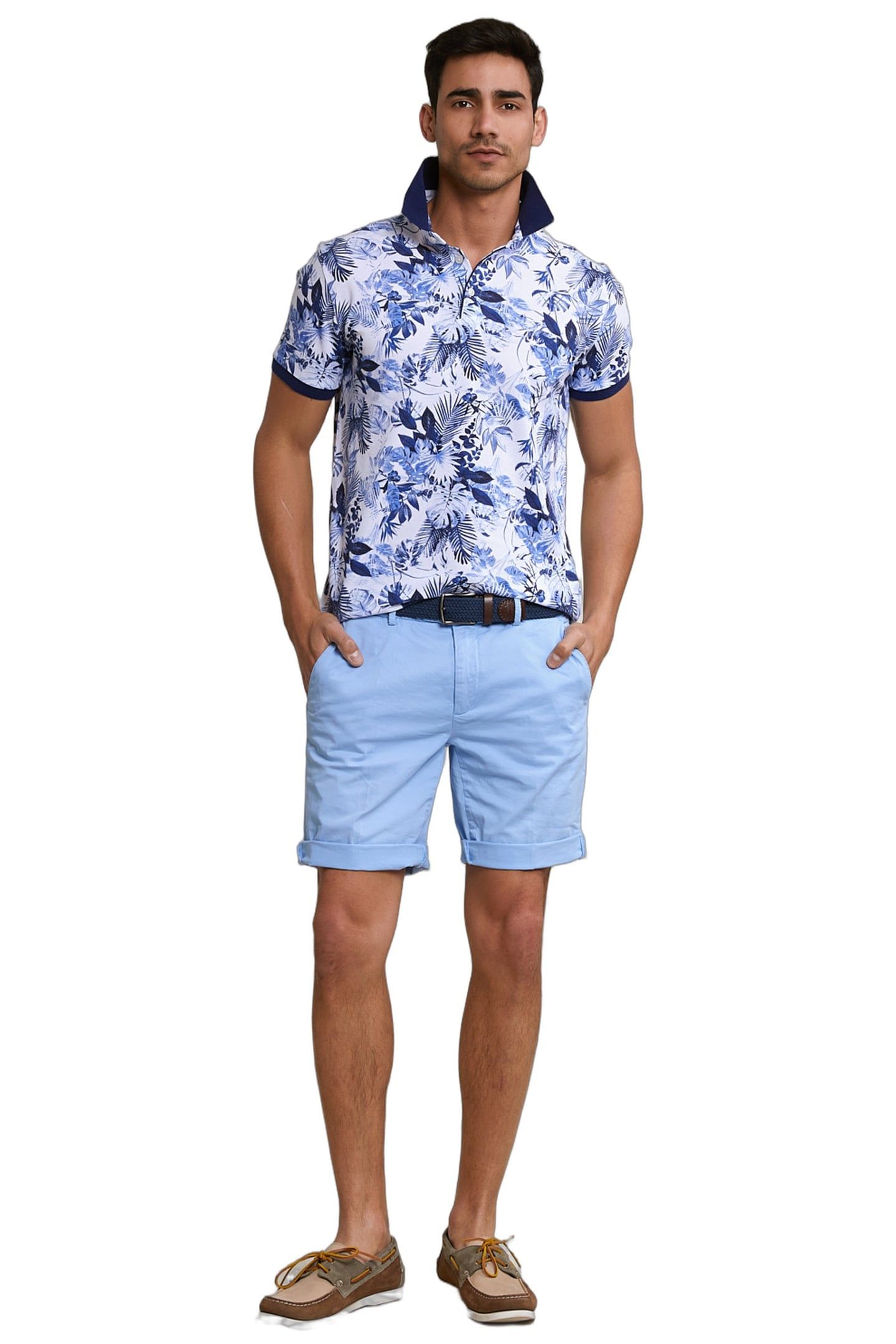 CUSTOM FIT FLORAL COTTON POLO OFF WHITE 2