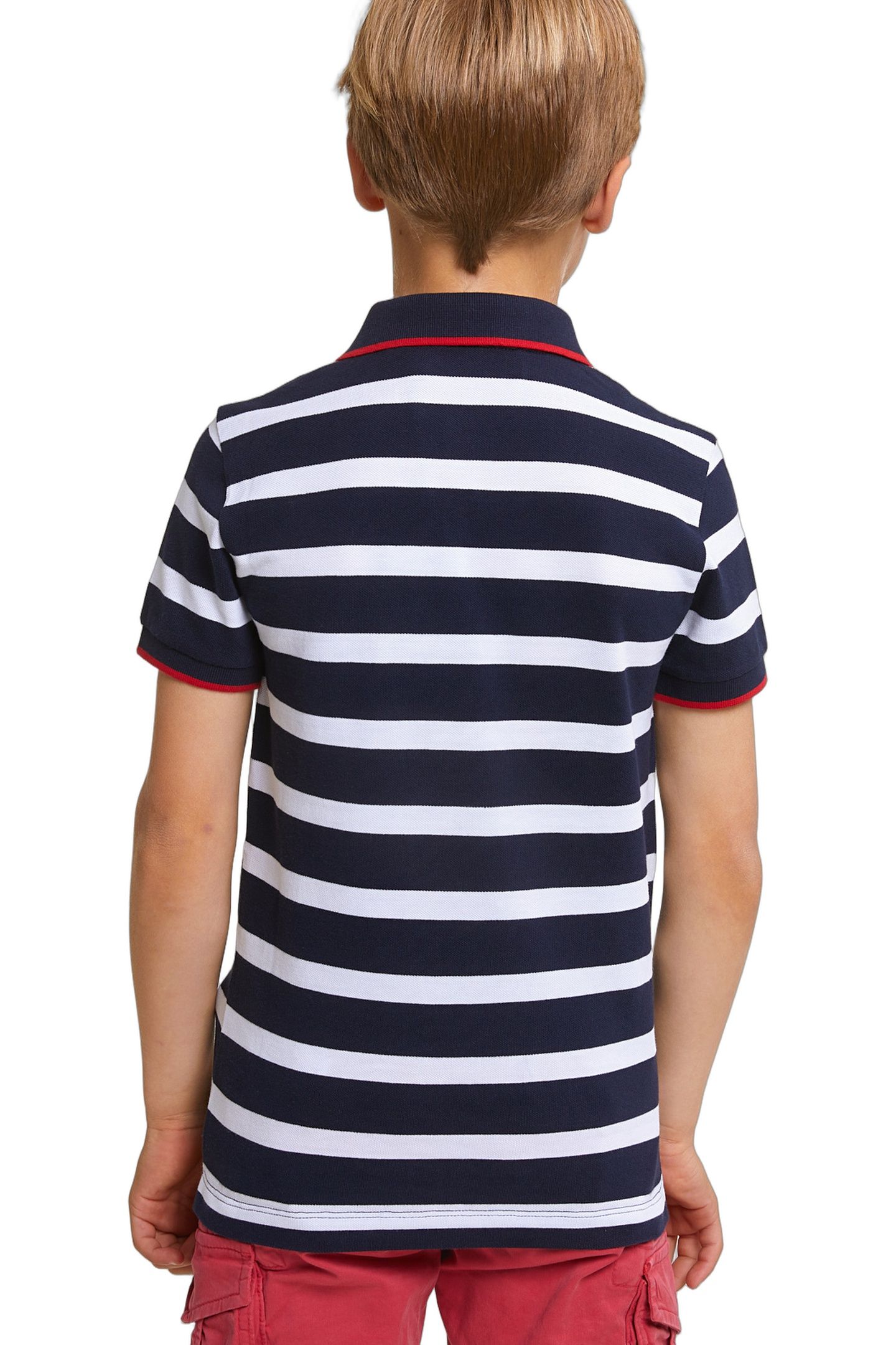 CUSTOM FIT SPORTY STRIPED POLO NAVY 3