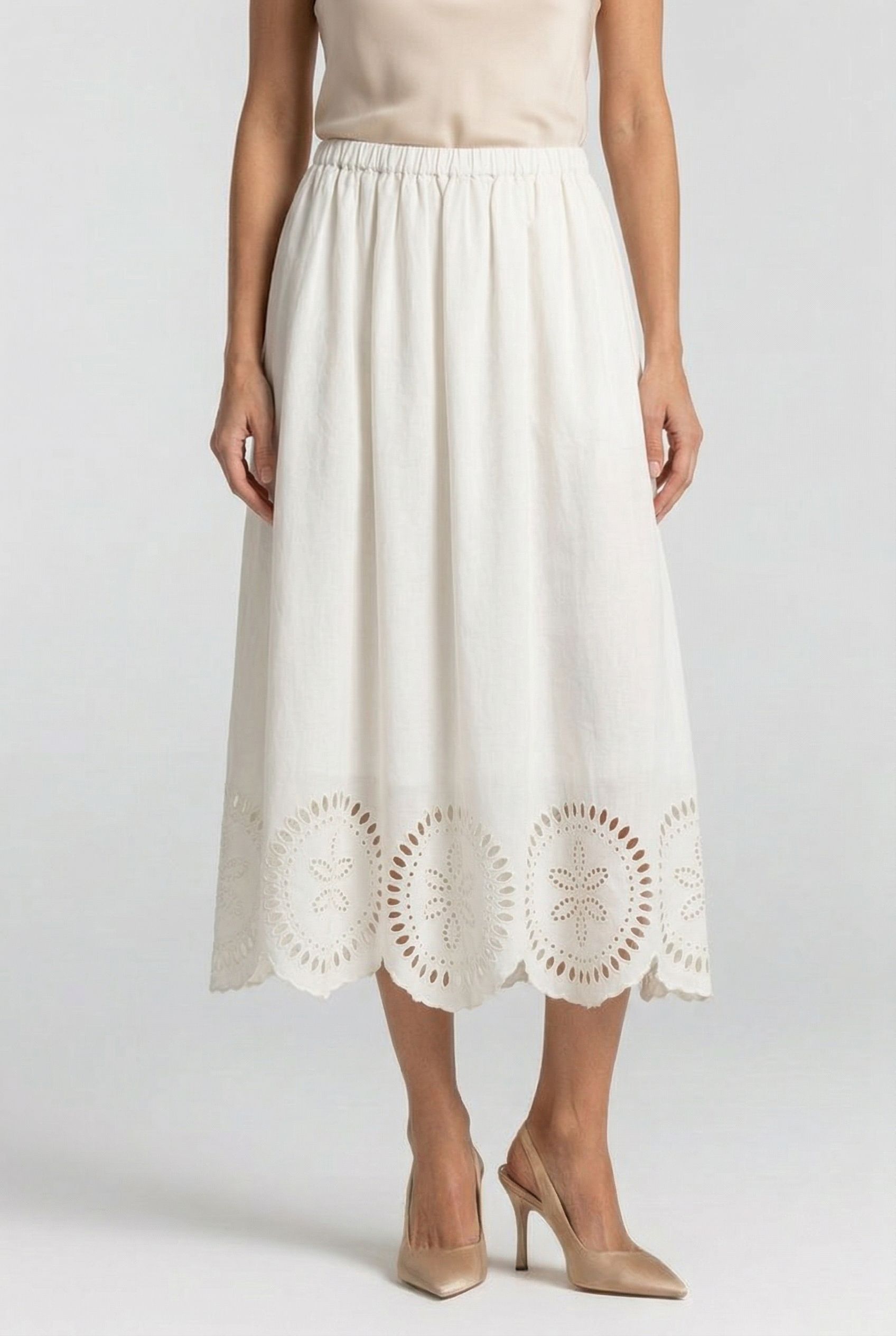 ESTELLA LINEN SKIRT SPEED WHITE 1
