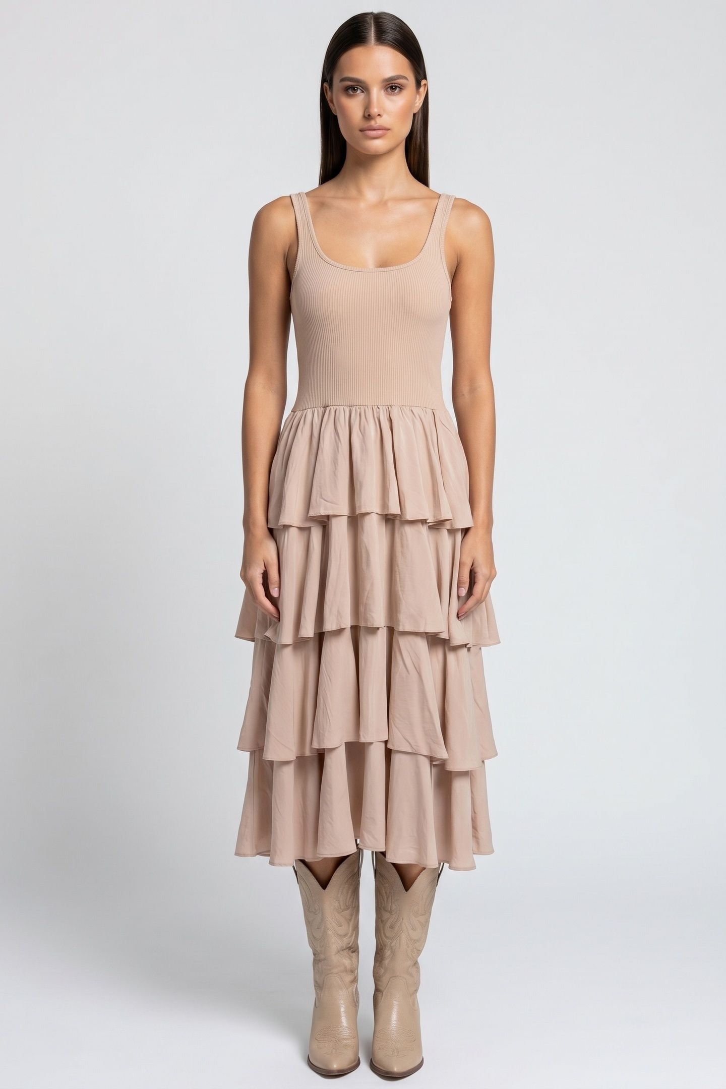 BELLA DRESS BEIGE 1
