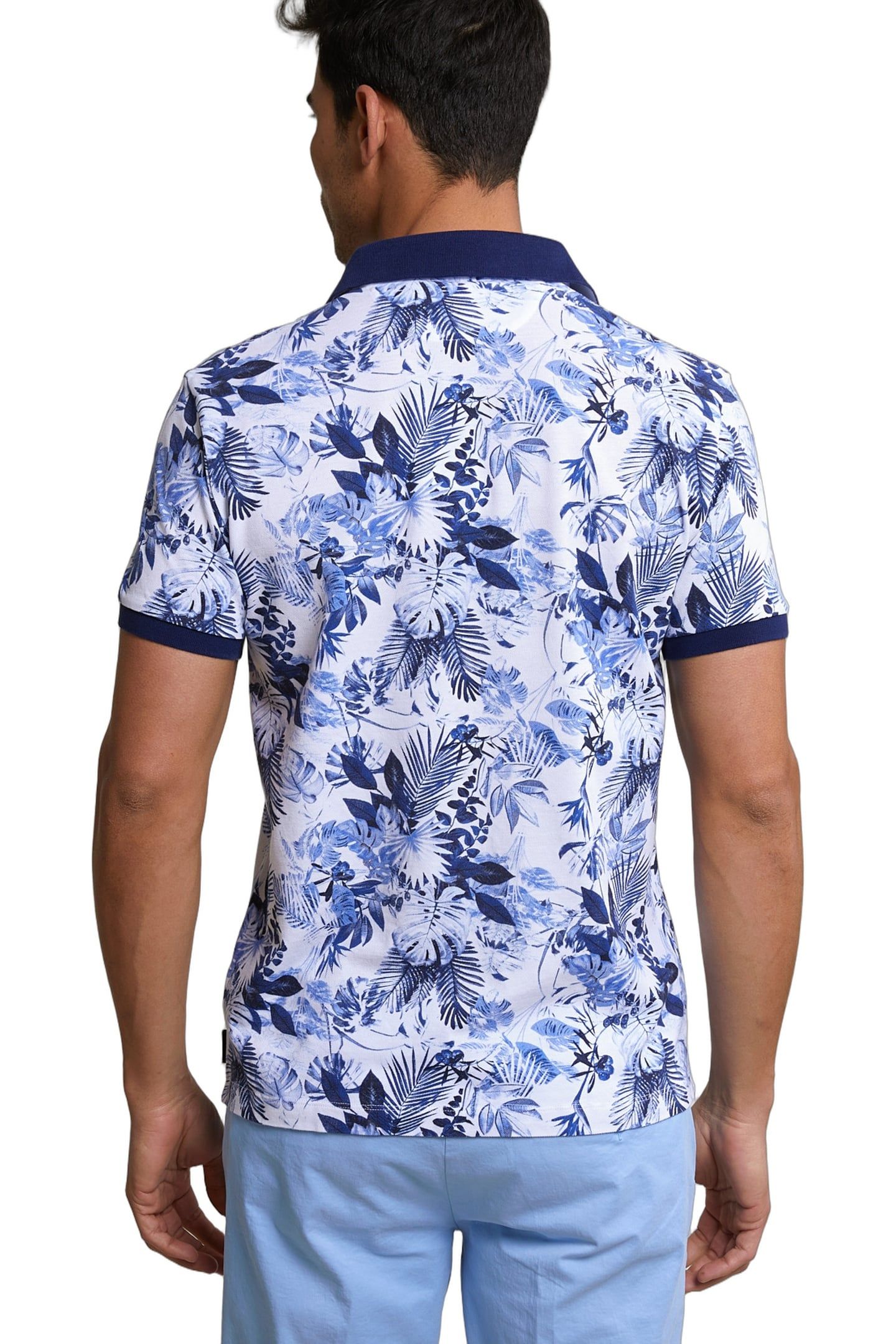 CUSTOM FIT FLORAL COTTON POLO OFF WHITE 4