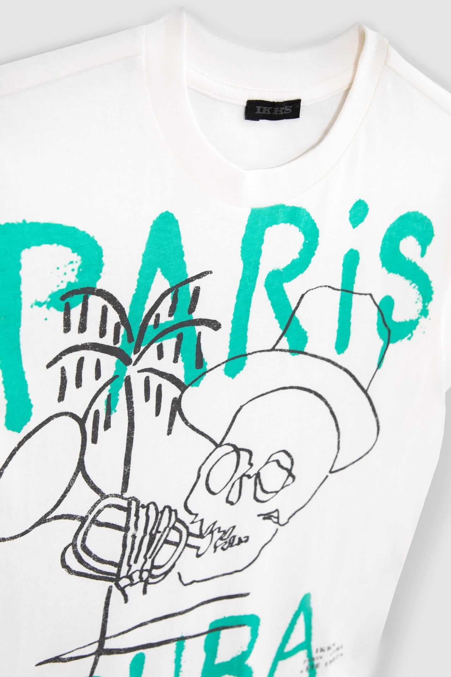 BOYS' WHITE ORGANIC COTTON T-SHIRT, TRUMPET PLAYER IMAGE 6