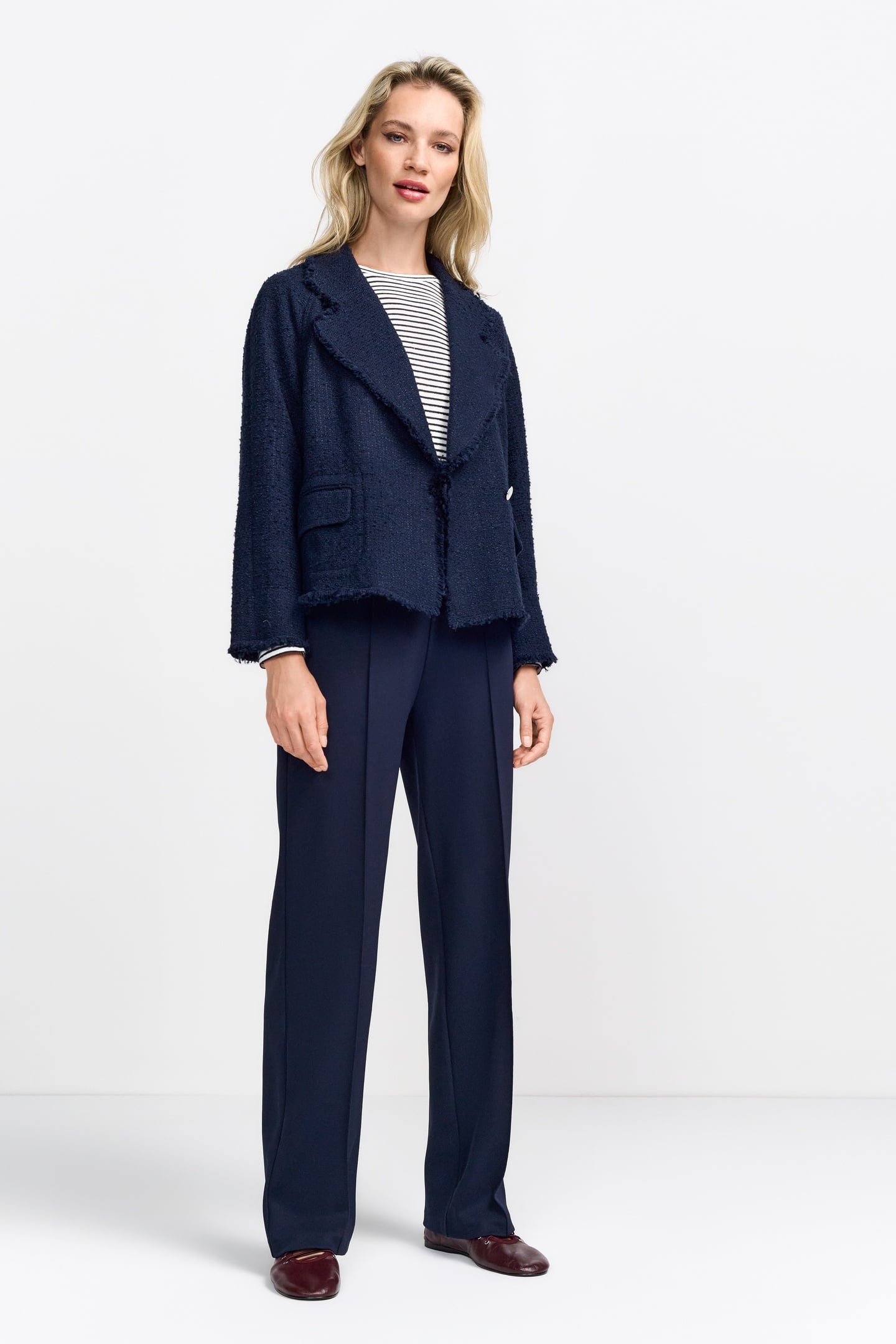 BOUCLE JACKET DOUBLE BREASTED MIDNIGHT BLUE 1