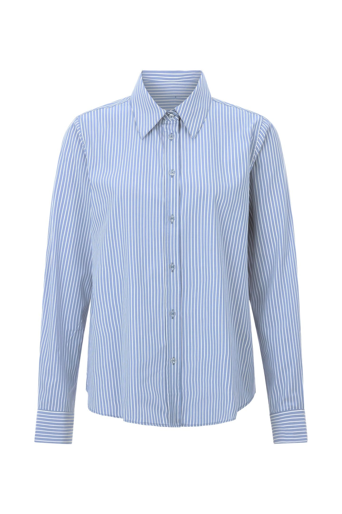 COTTON STRIPED BASIC BLOUSE SKYWAY BLUE 4